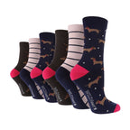 Sock Snob 6 Pairs Womens Multipack of Fun Design Socks with Novelty Animal Patterns