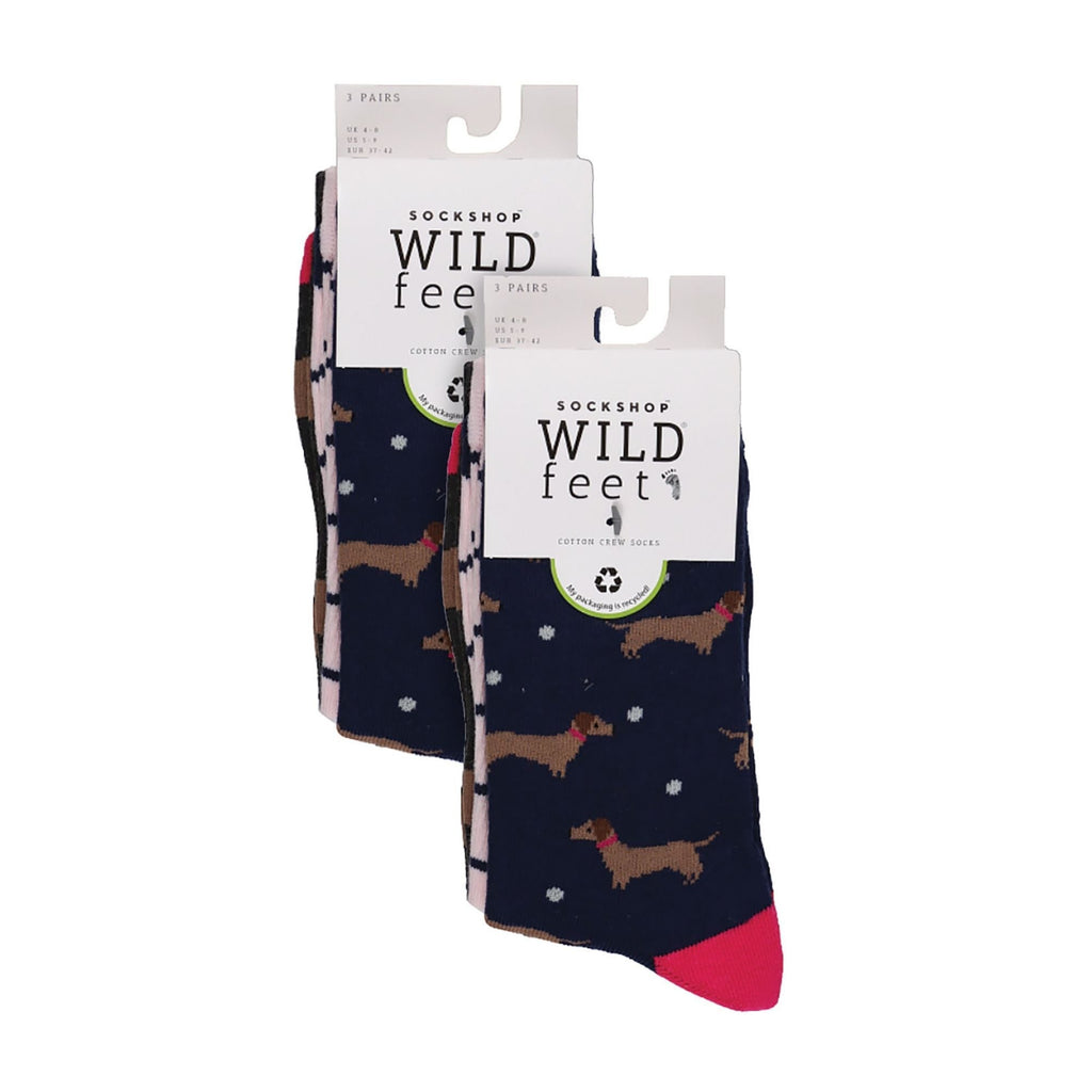 Sock Snob 6 Pairs Womens Multipack of Fun Design Socks with Novelty Animal Patterns