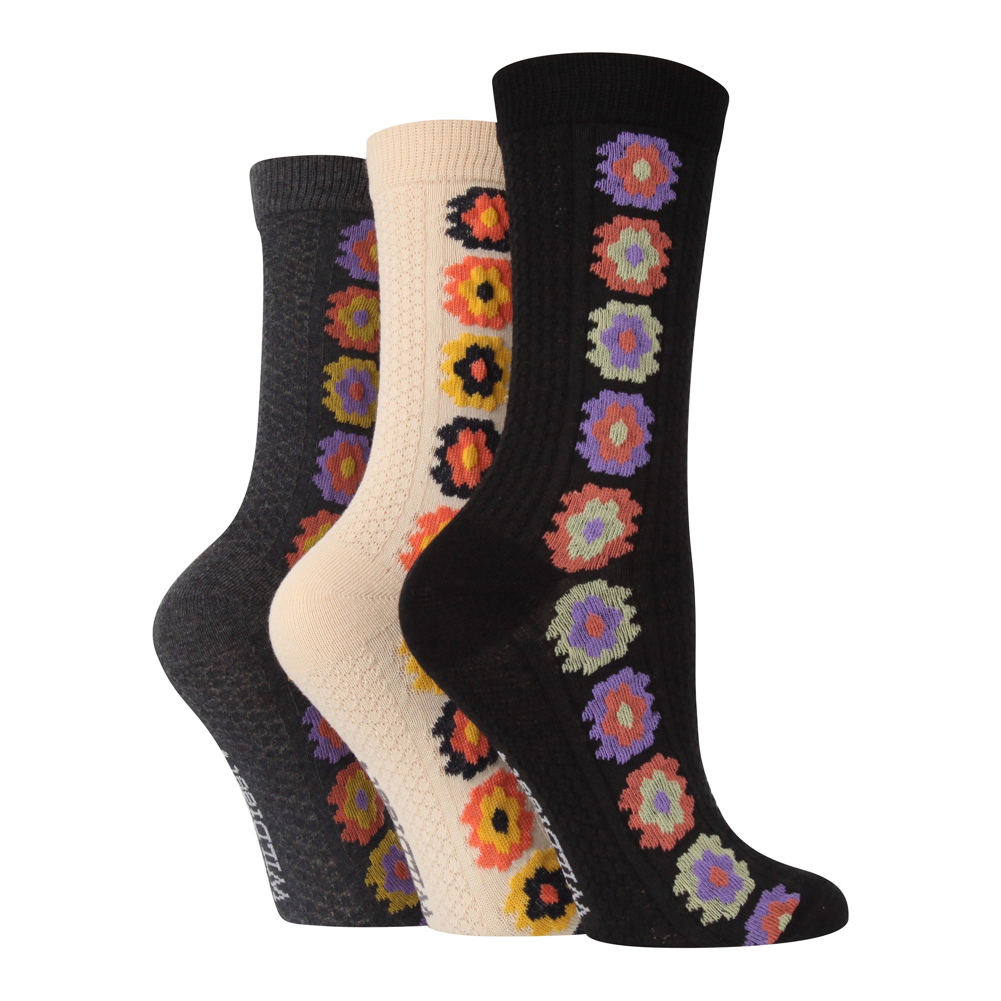 Wildfeet 6 Pairs Womens Multipack of Novelty Design Knitted Boot Socks