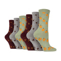 Wildfeet 6 Pairs Womens Multipack of Novelty Design Knitted Boot Socks
