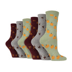 Wildfeet 6 Pairs Womens Multipack of Novelty Design Knitted Boot Socks