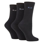 Sock Snob 3 Pack Womens Plain Cotton Socks Fit