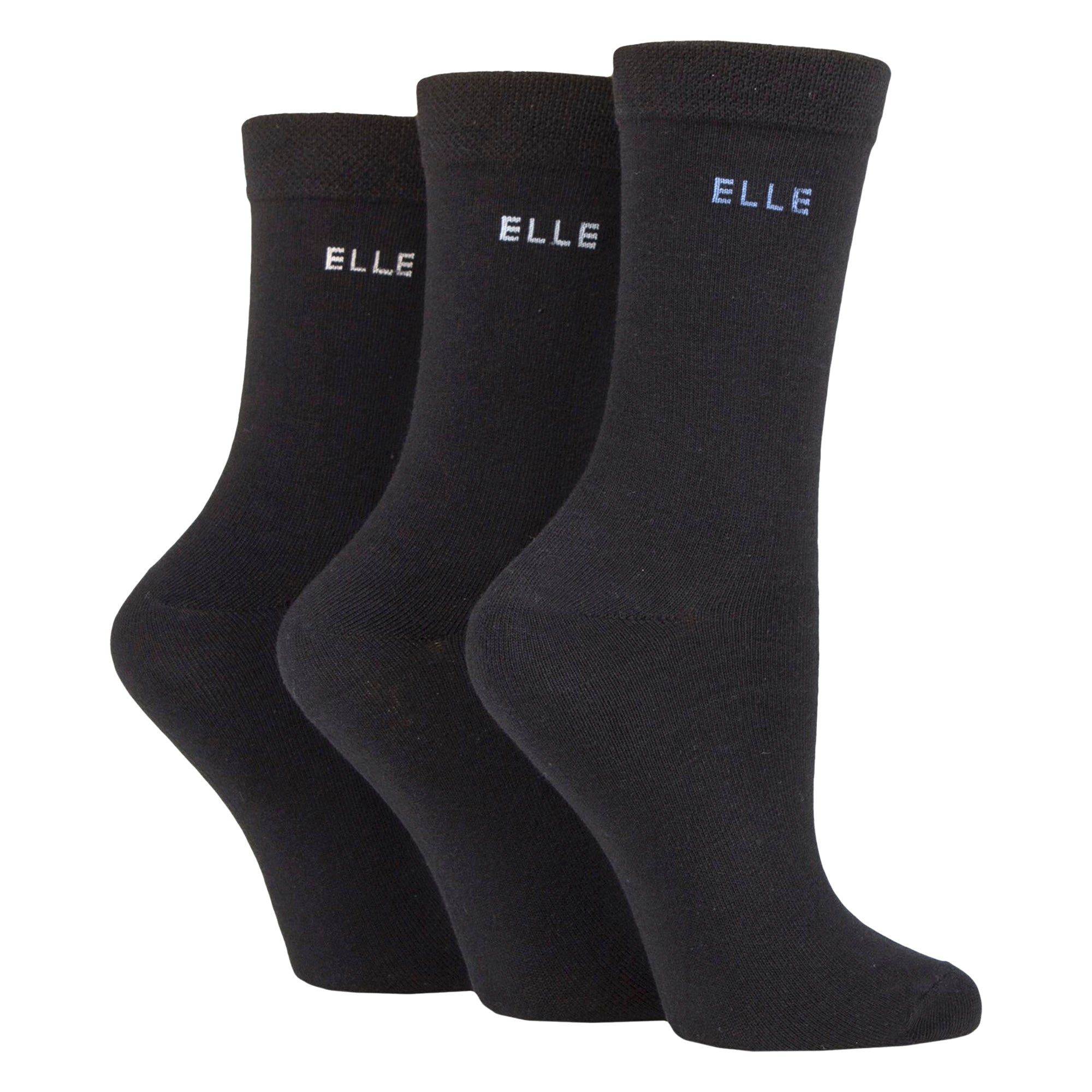 Sock Snob 3 Pack Womens Plain Cotton Socks Fit