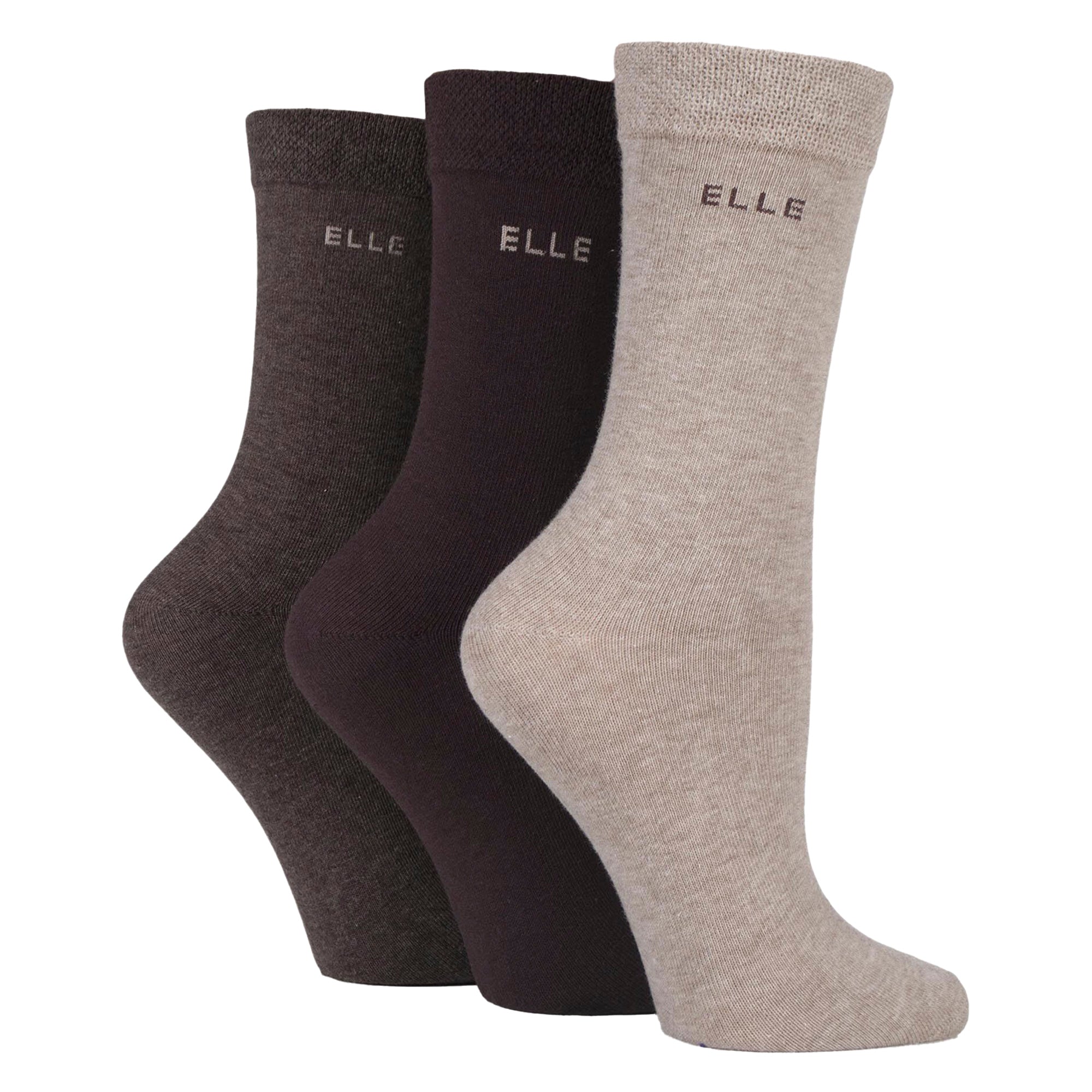 Sock Snob 3 Pack Womens Plain Cotton Socks Fit