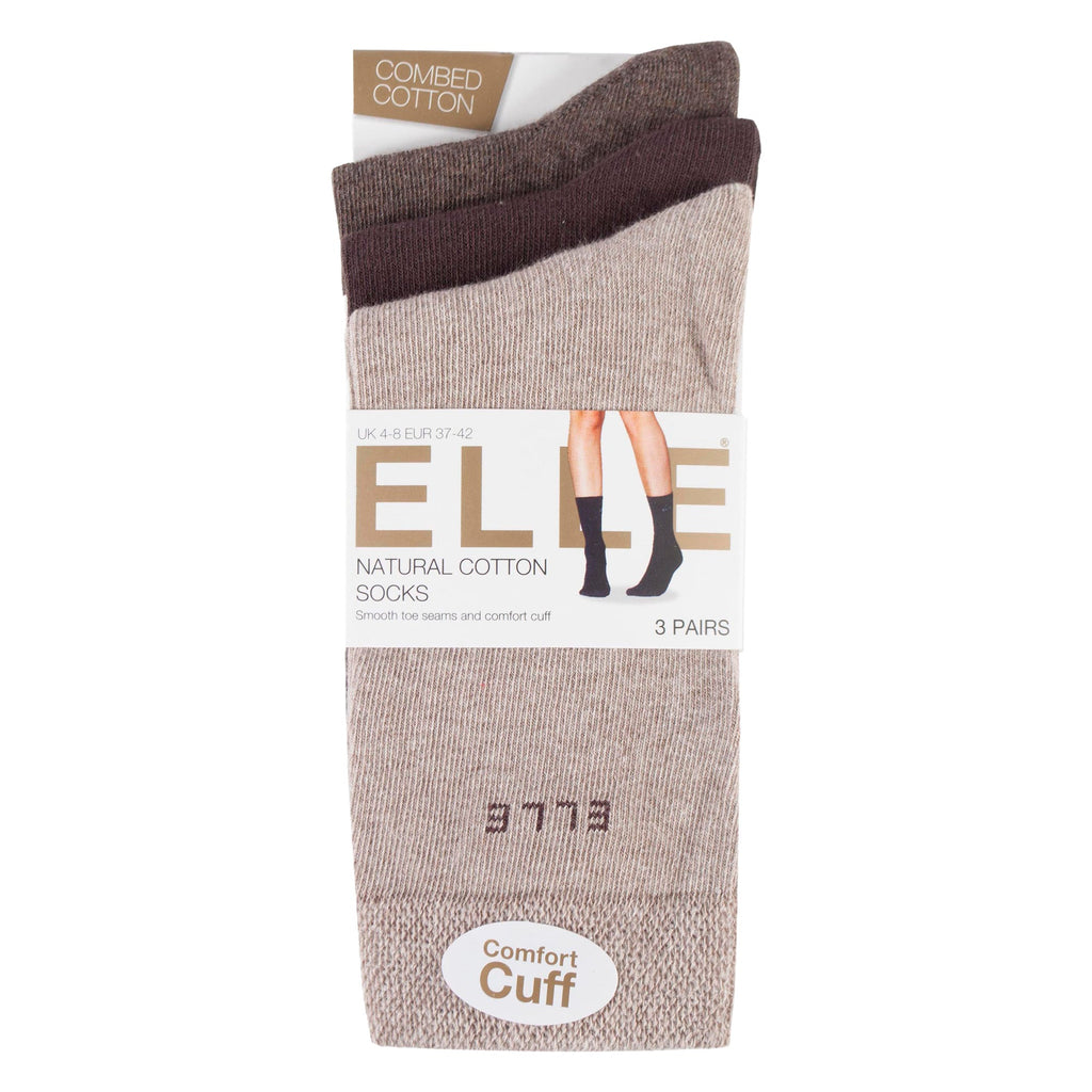 Sock Snob 3 Pack Womens Plain Cotton Socks Fit