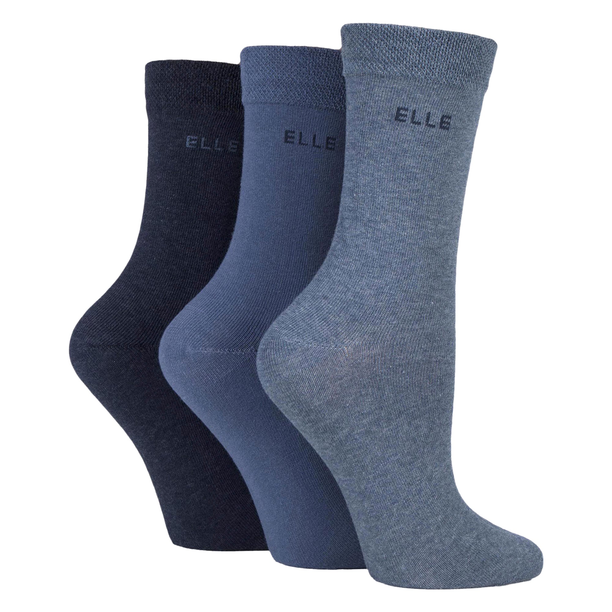 Sock Snob 3 Pack Womens Plain Cotton Socks Fit