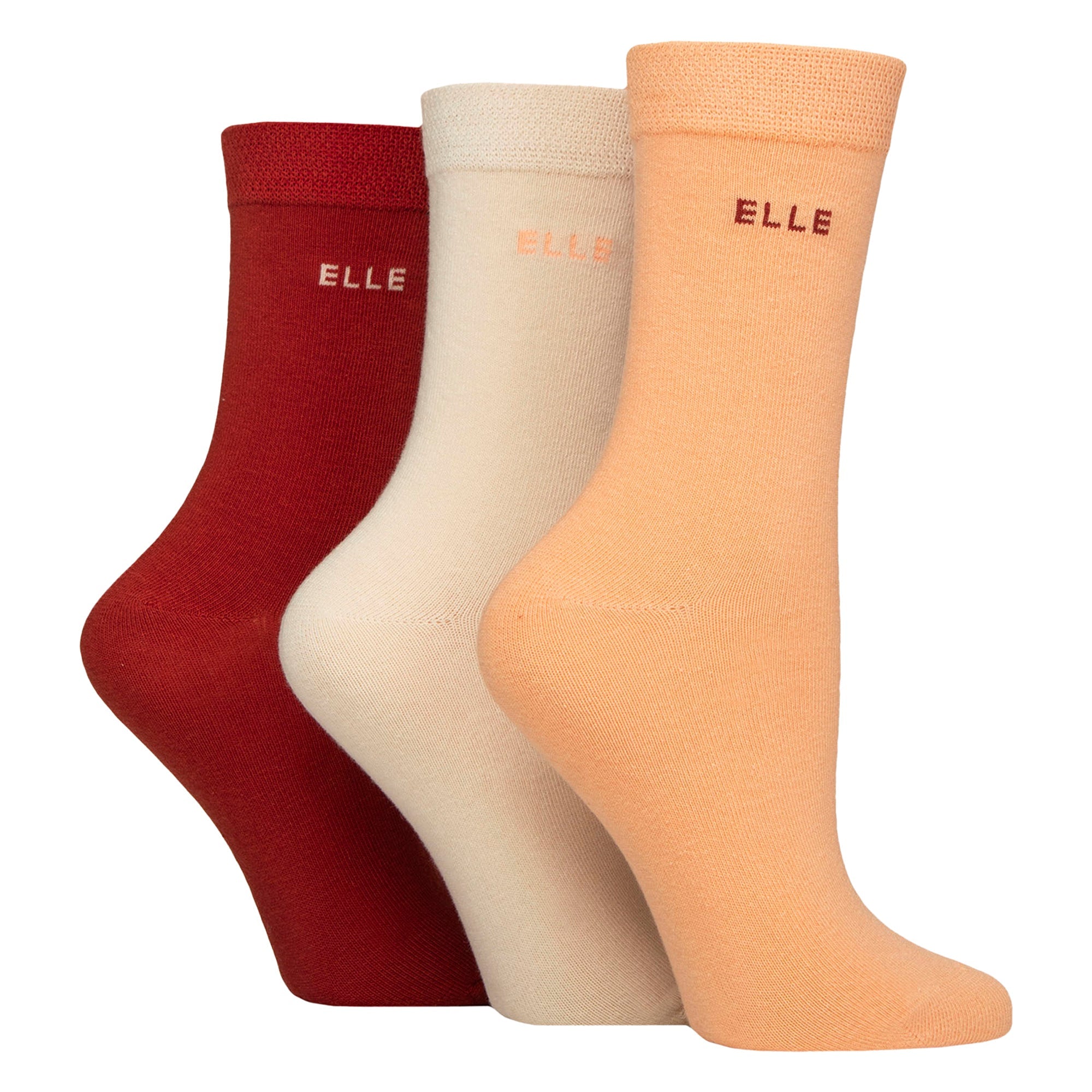 Sock Snob 3 Pack Womens Plain Cotton Socks Fit