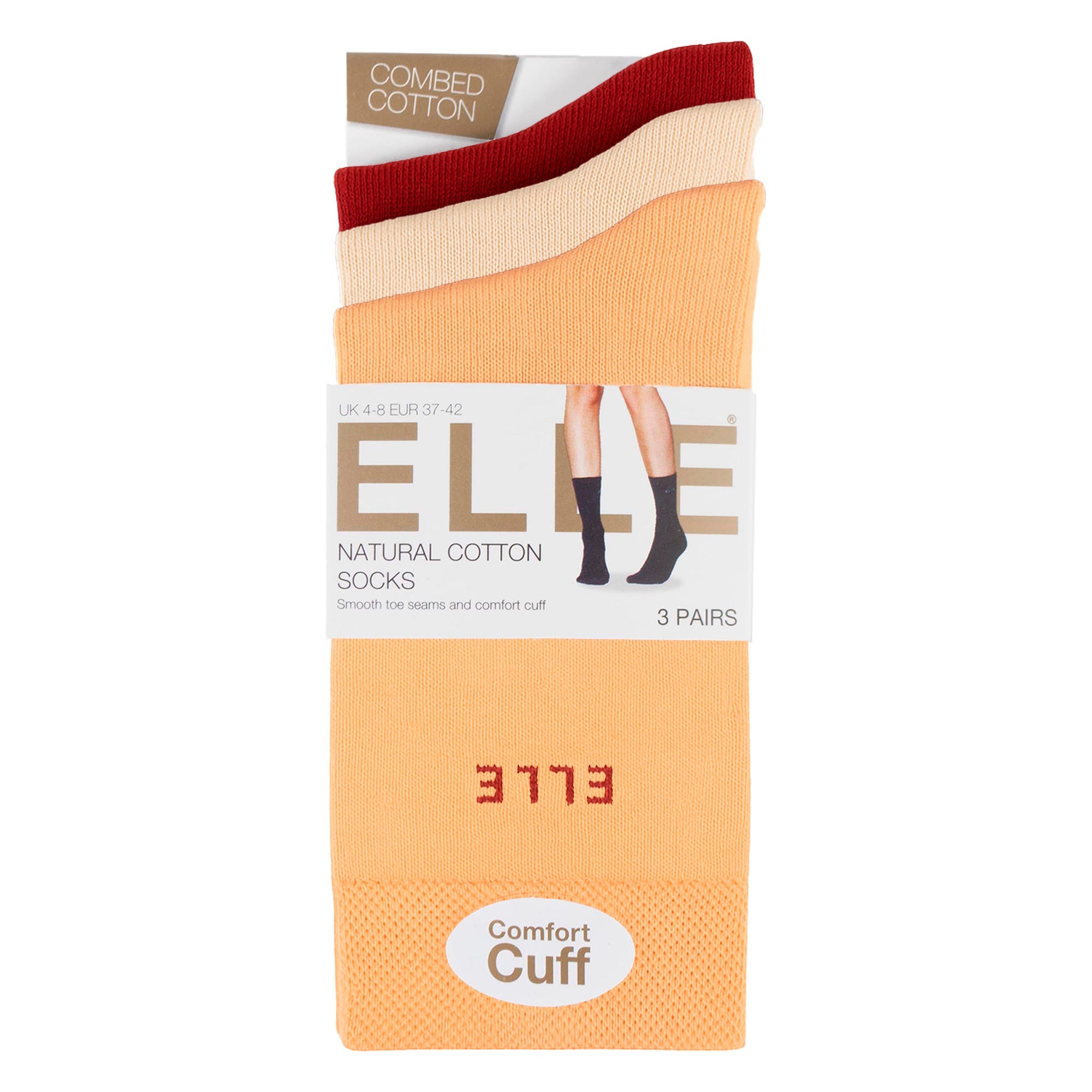 Sock Snob 3 Pack Womens Plain Cotton Socks Fit