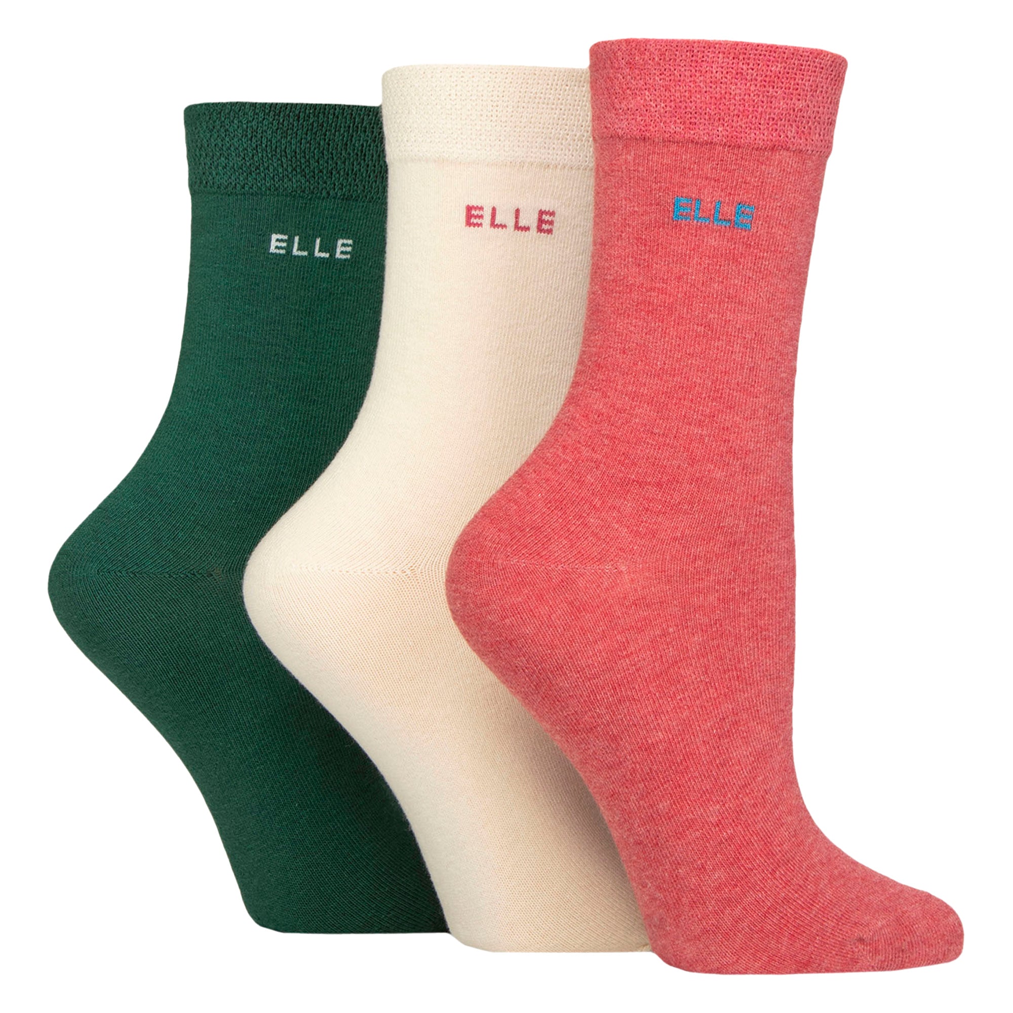 Sock Snob 3 Pack Womens Plain Cotton Socks Fit