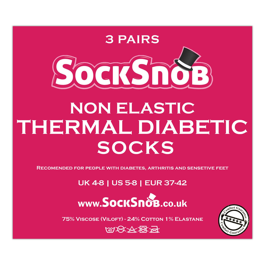 Sock Snob Womens Thin Non Elastic Thermal Diabetic Socks Multipack Options