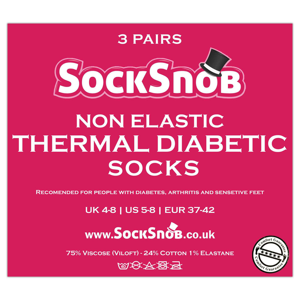 Sock Snob Womens Thin Non Elastic Thermal Diabetic Socks Multipack Options