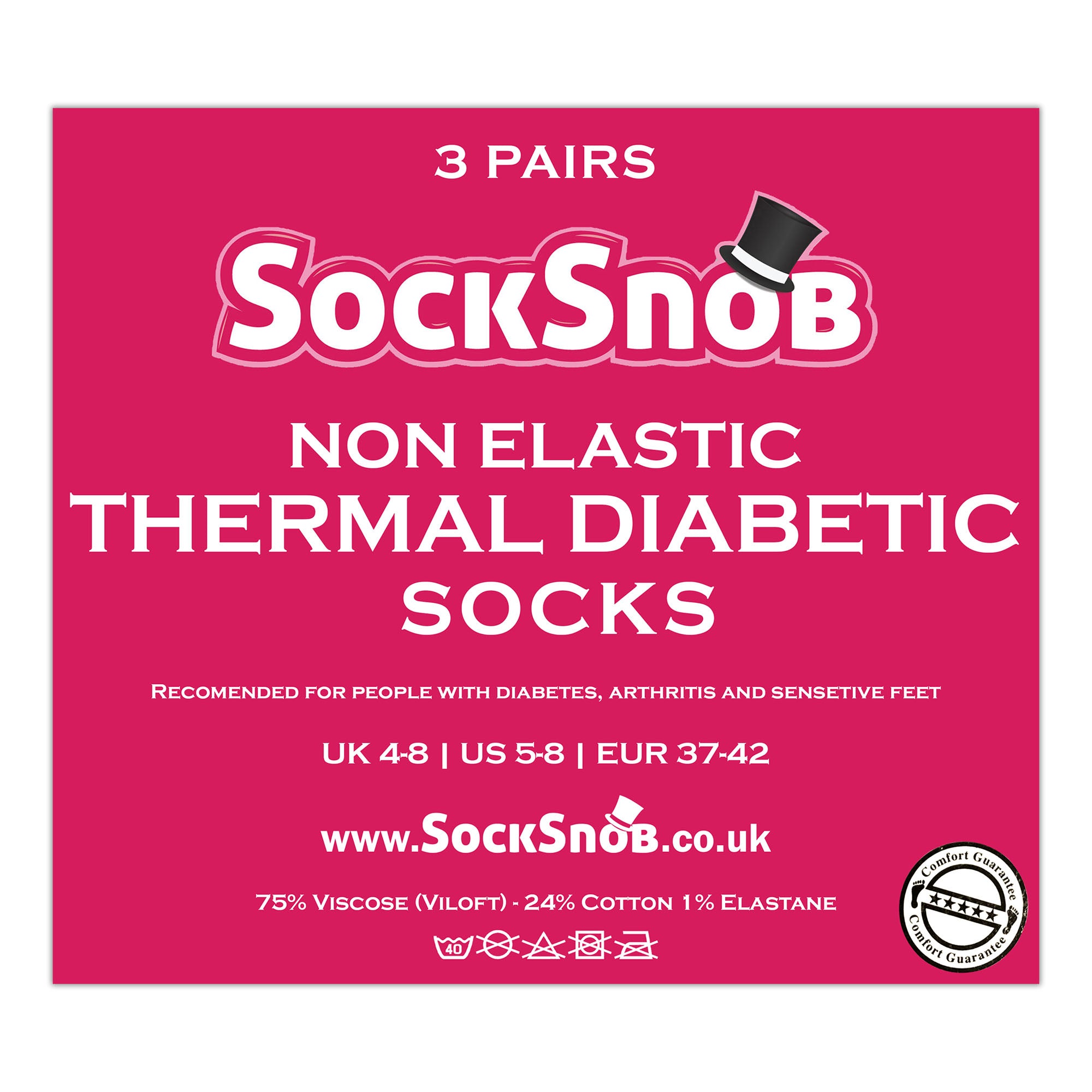 Sock Snob Womens Thin Non Elastic Thermal Diabetic Socks Multipack Options