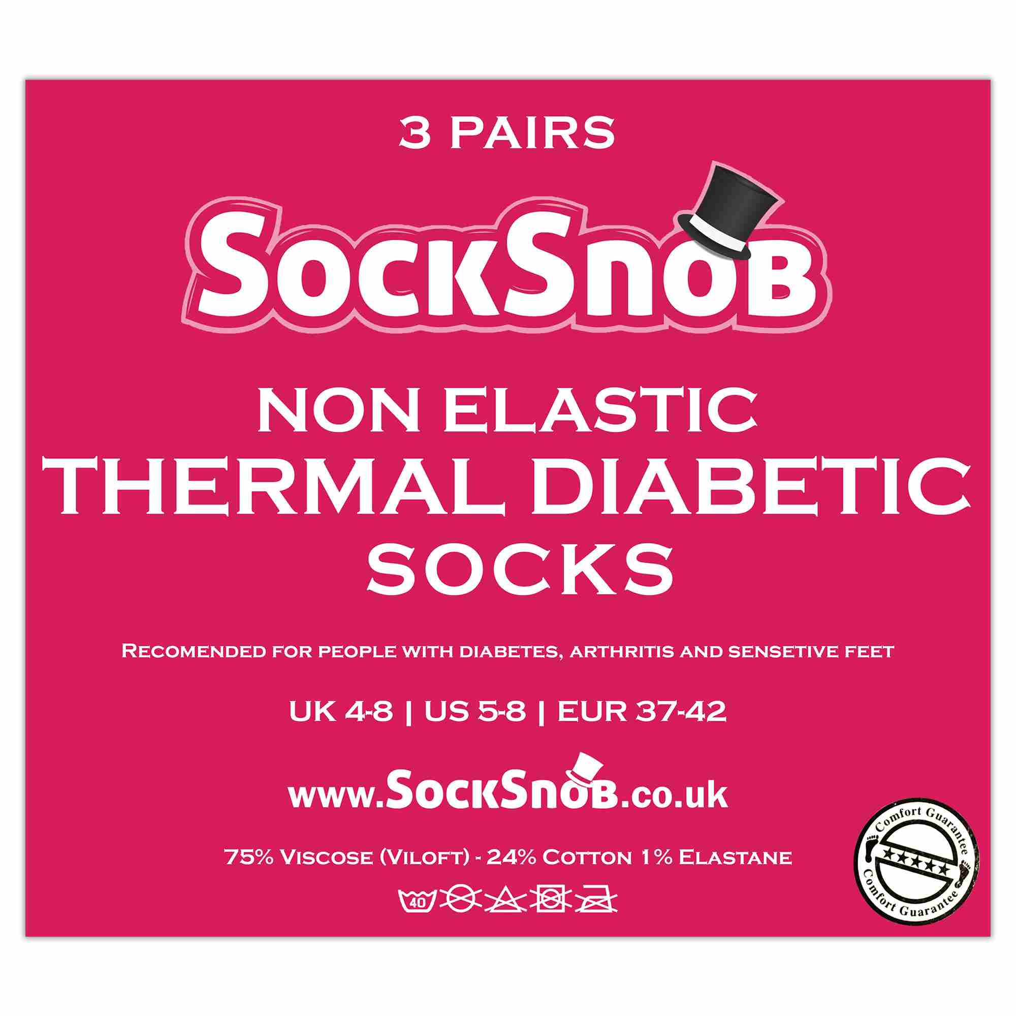 Sock Snob Womens Thin Non Elastic Thermal Diabetic Socks Multipack Options