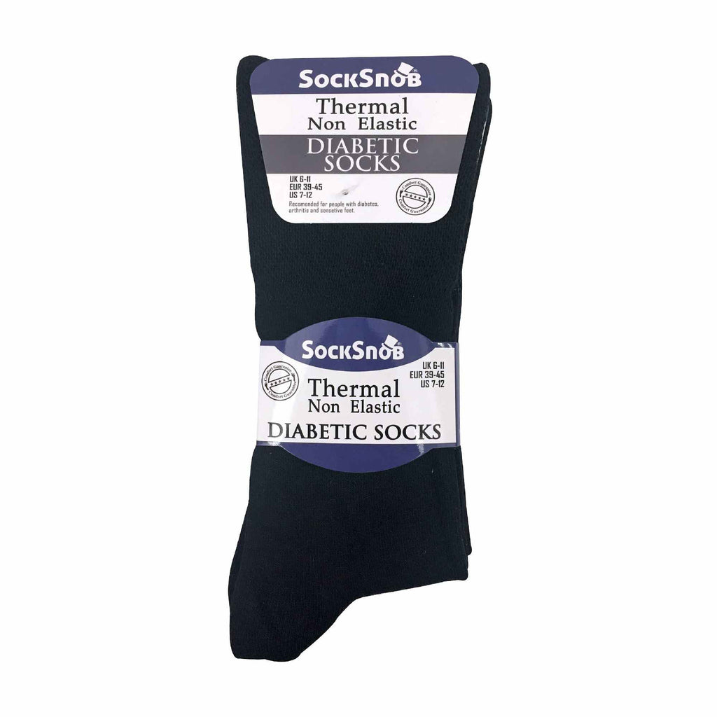 Sock Snob Mens Thin Non Elastic Thermal Diabetic Socks Multipack Options