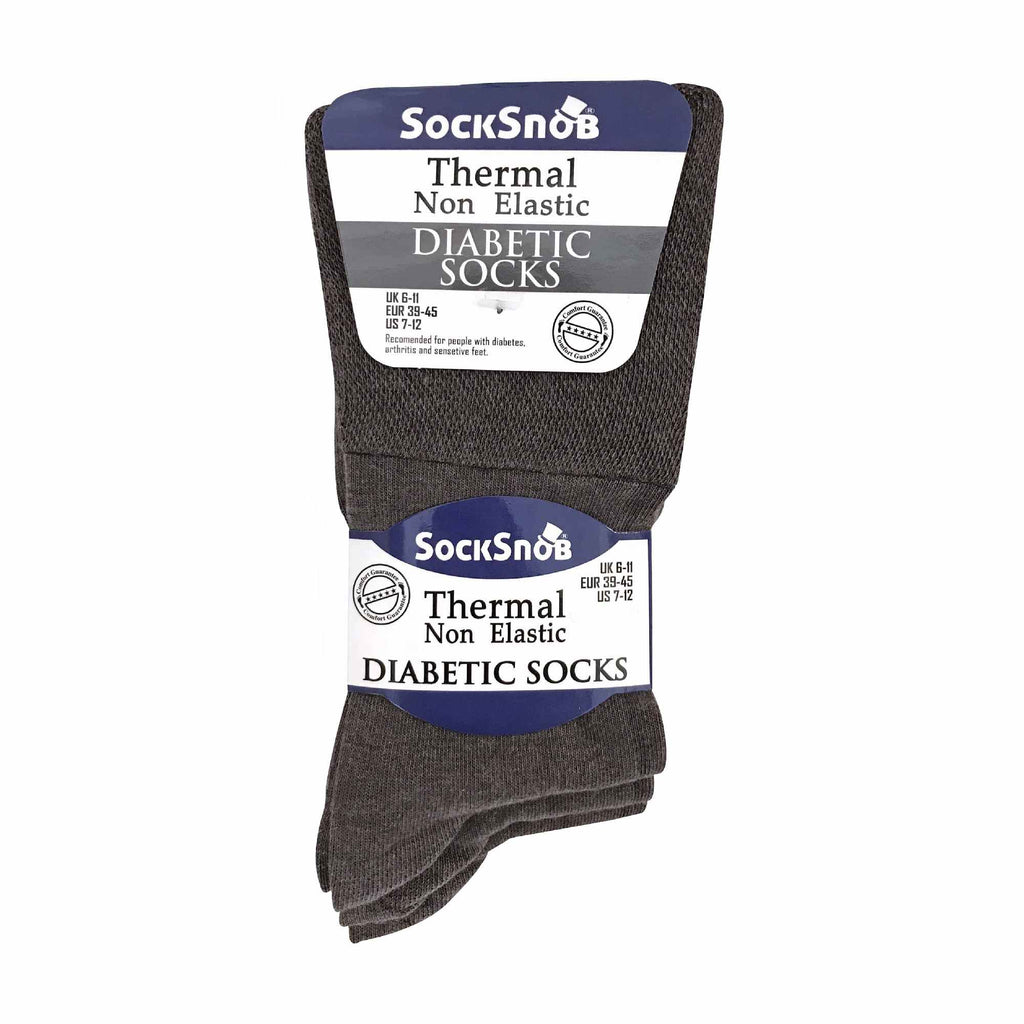 Sock Snob Mens Thin Non Elastic Thermal Diabetic Socks Multipack Options