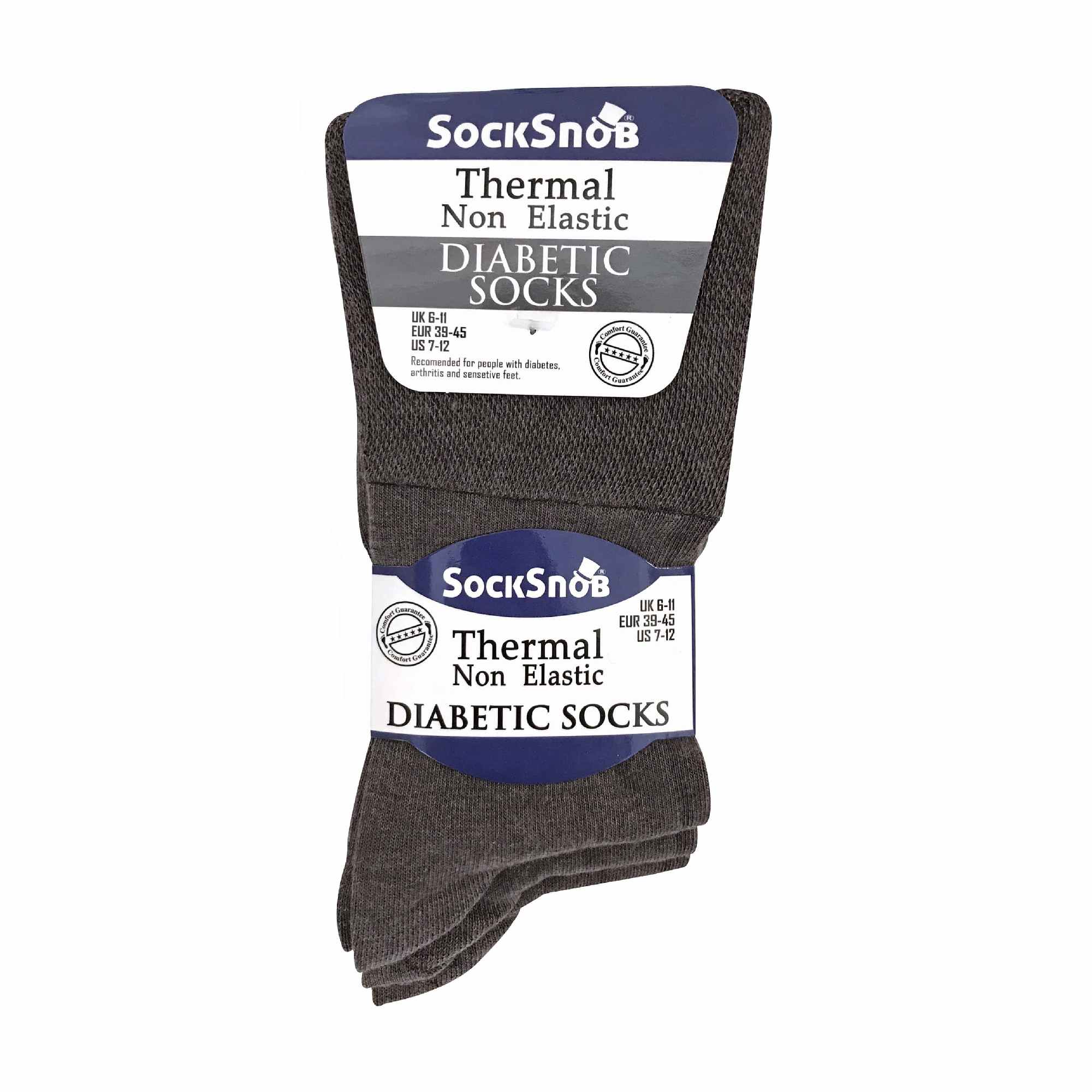 Sock Snob Mens Thin Non Elastic Thermal Diabetic Socks Multipack Options