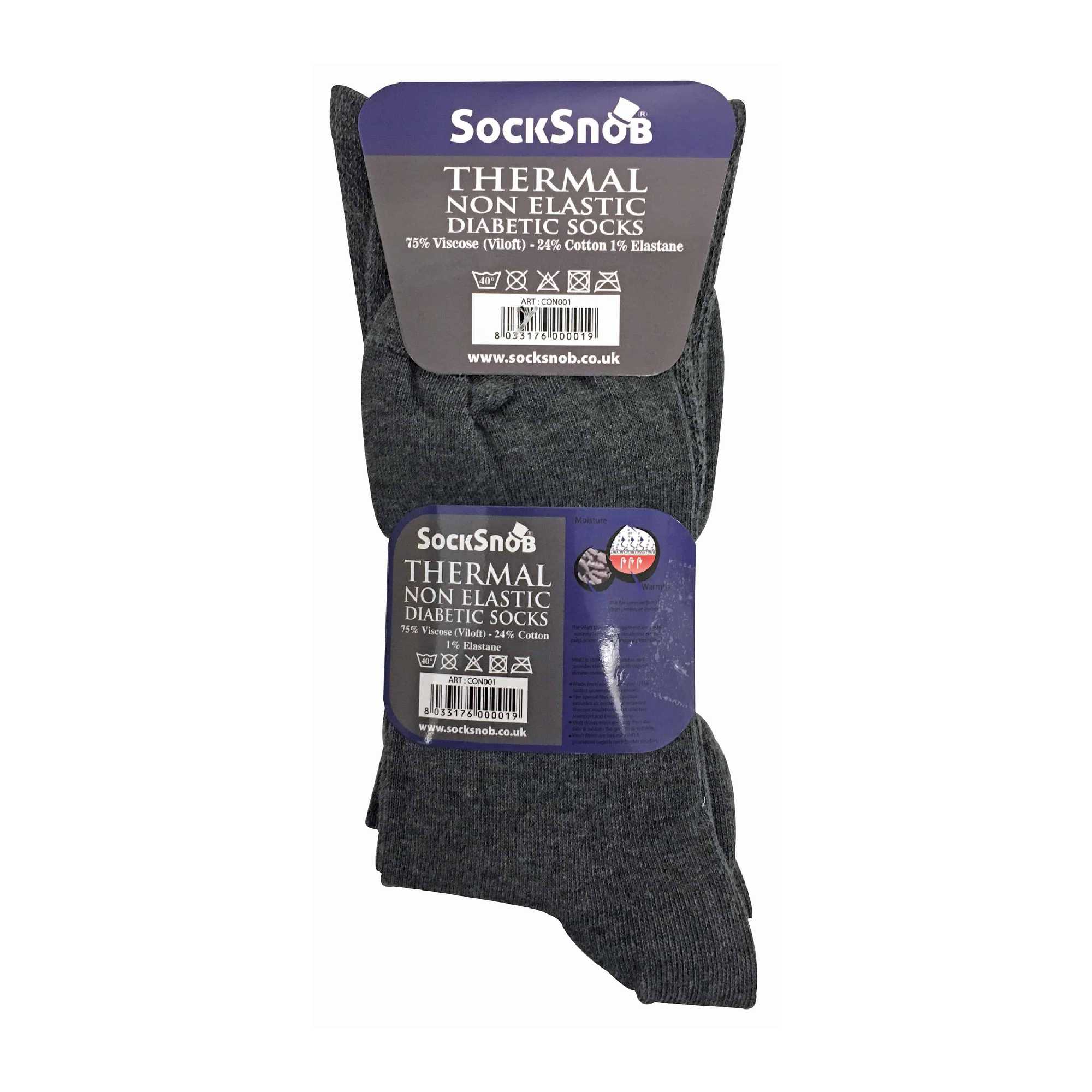 Sock Snob Mens Thin Non Elastic Thermal Diabetic Socks Multipack Options