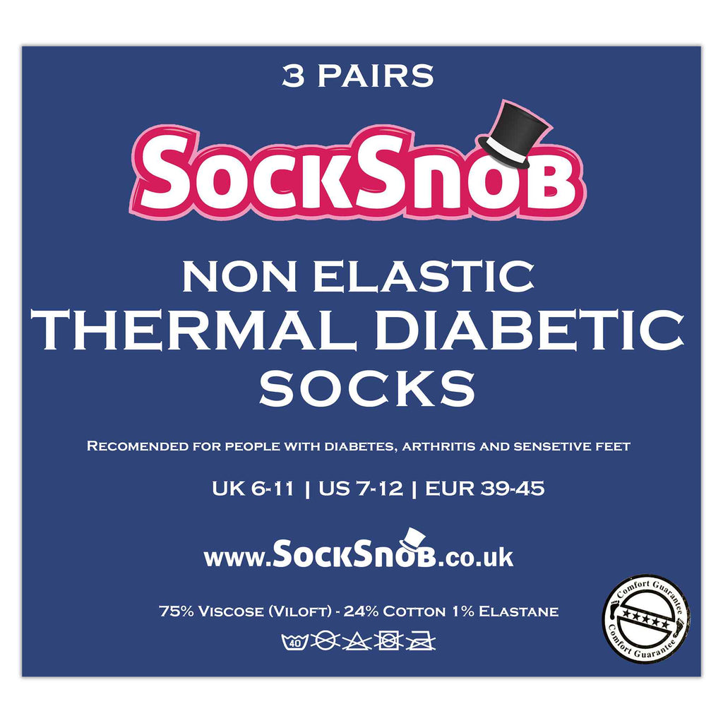 Sock Snob Mens Thin Non Elastic Thermal Diabetic Socks Multipack Options