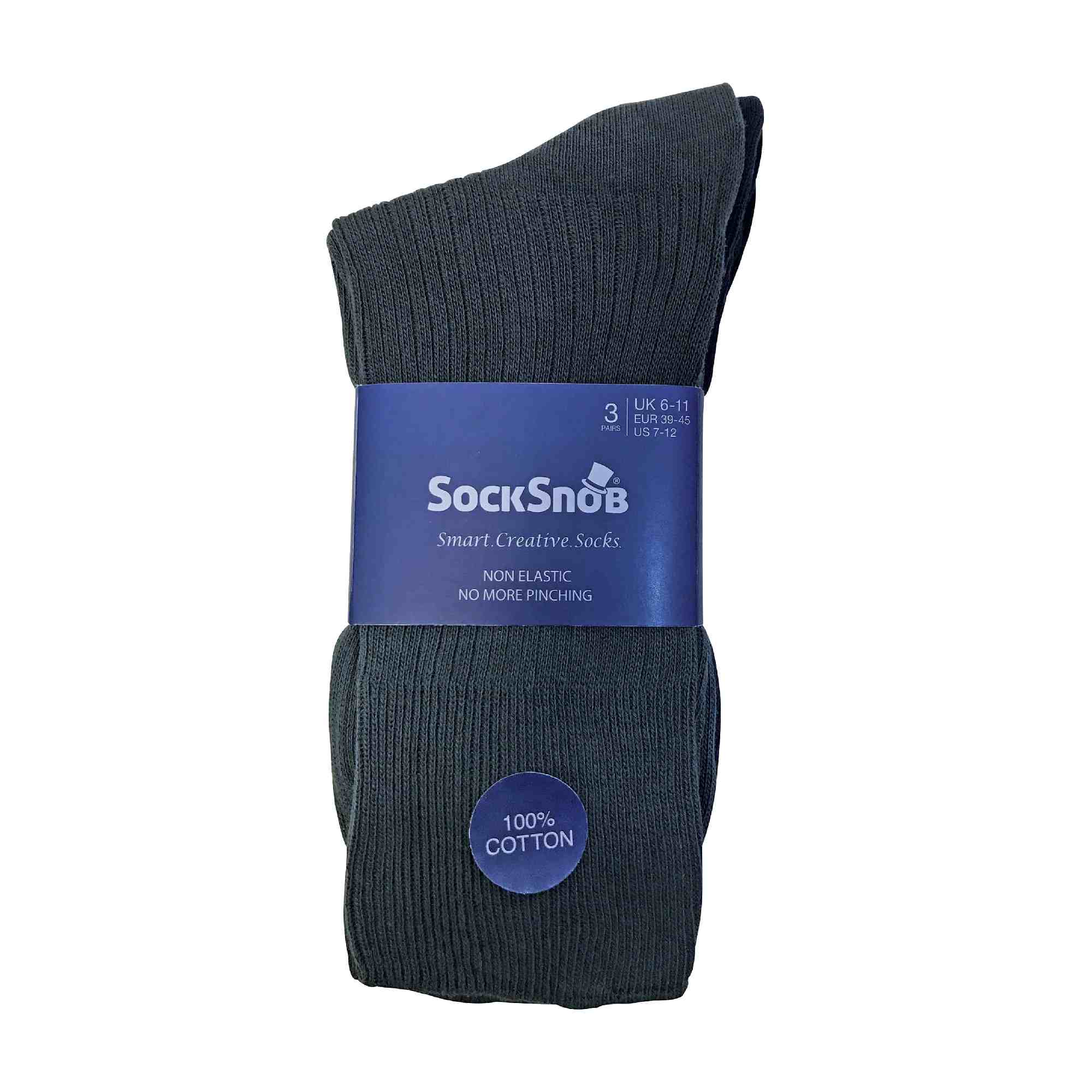 Sock Snob Mens Thin Soft 100% Cotton Non Elastic Dress Socks Multipack Options
