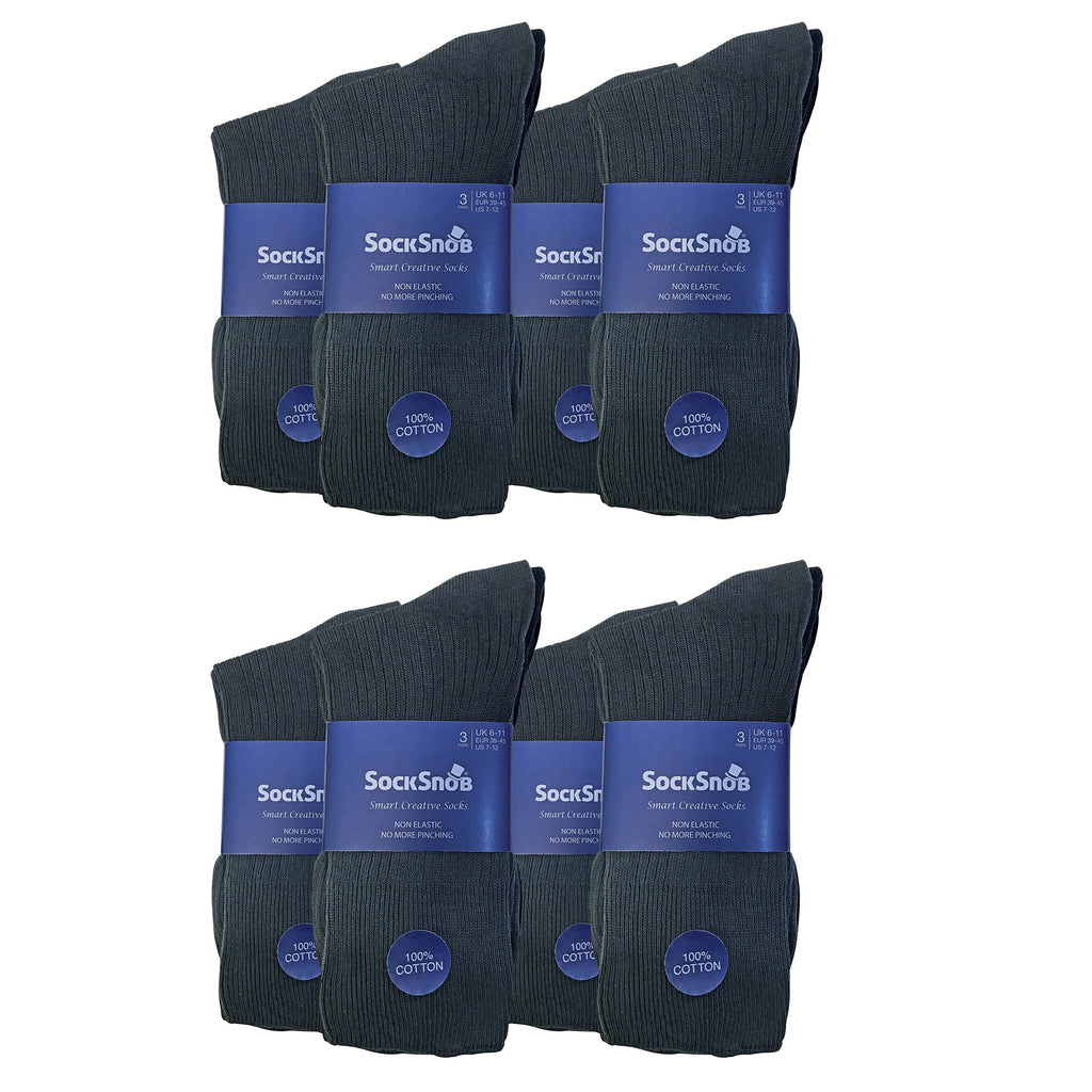 Sock Snob Mens Thin Soft 100% Cotton Non Elastic Dress Socks Multipack Options