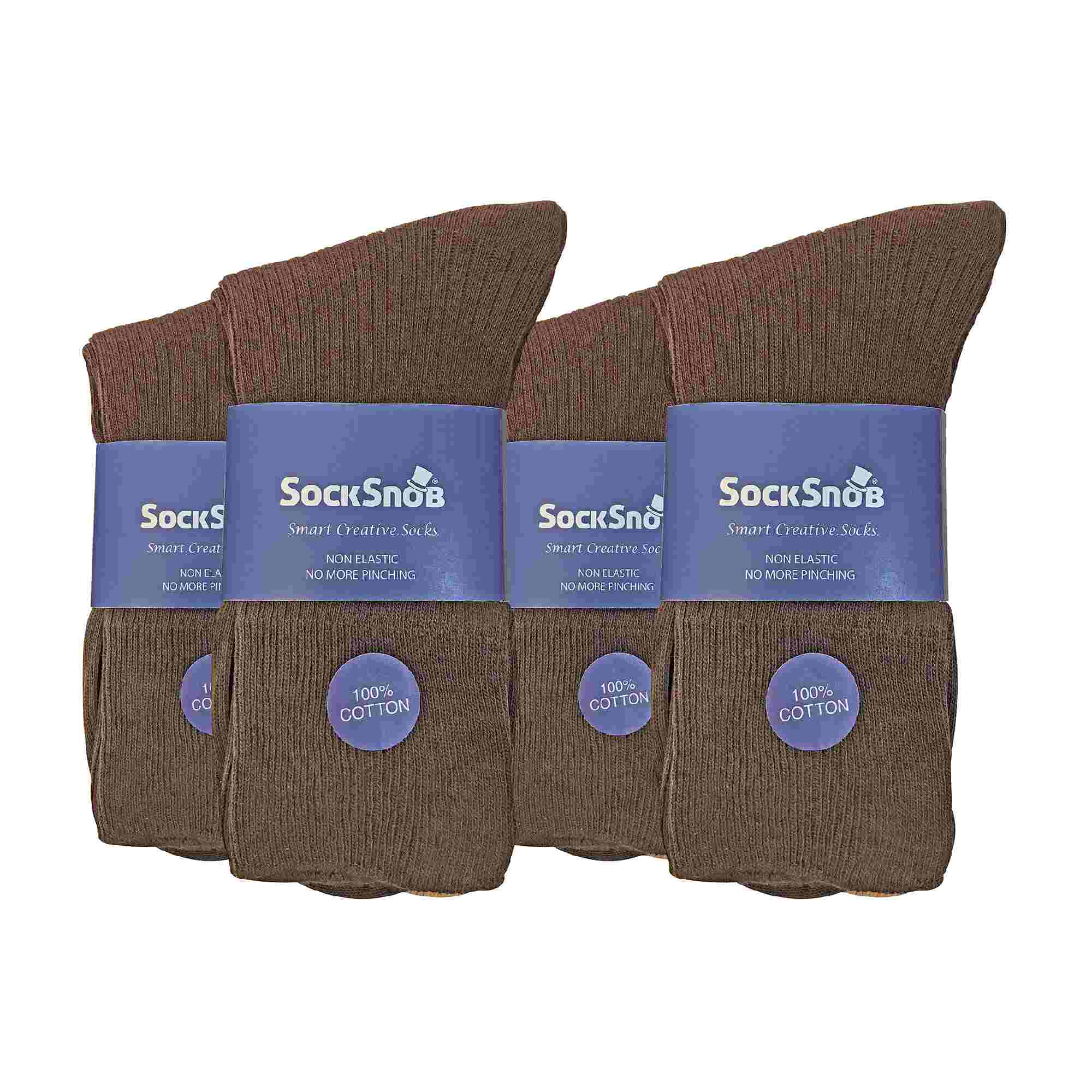Sock Snob Mens Thin Soft 100% Cotton Non Elastic Dress Socks Multipack Options