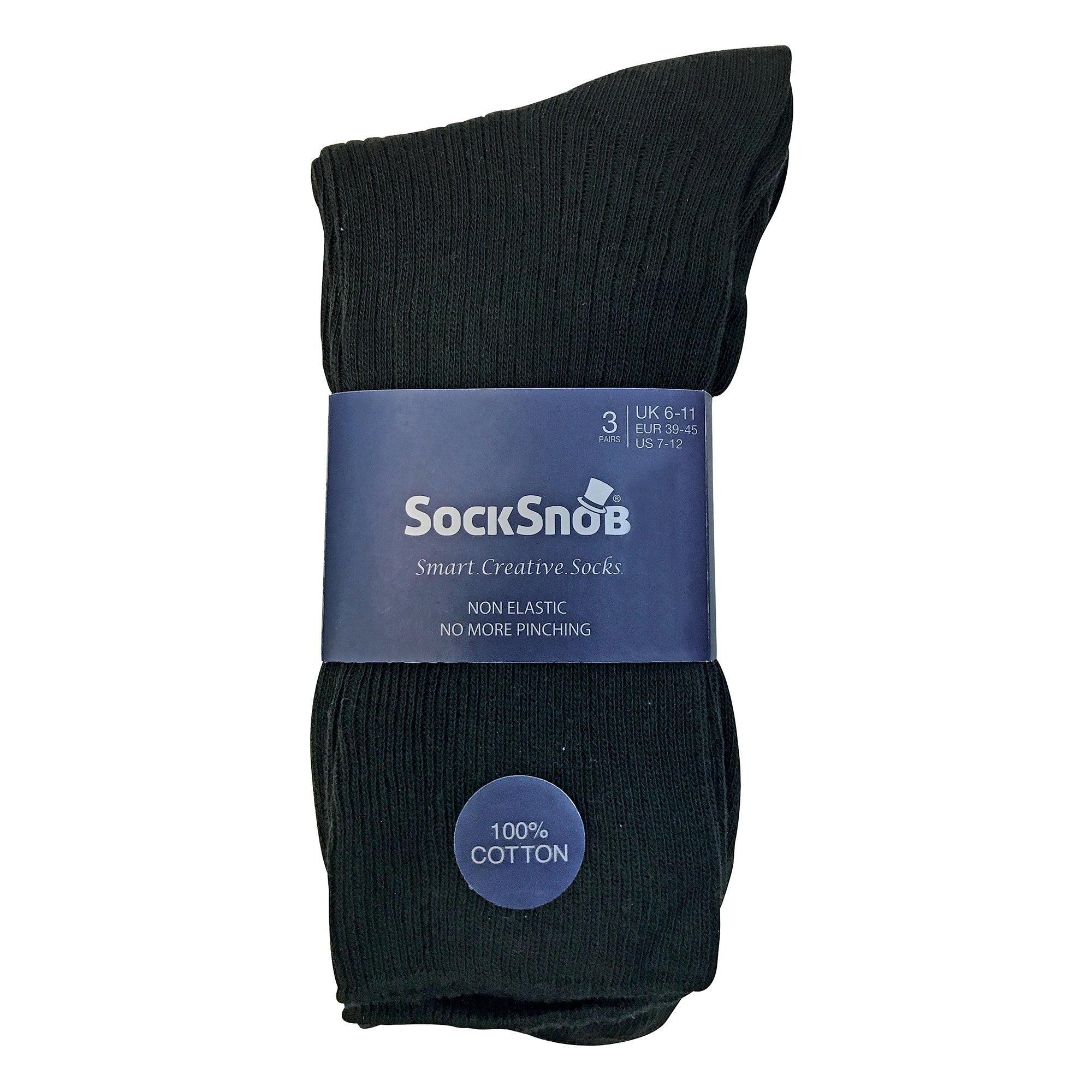 Sock Snob Mens Thin Soft 100% Cotton Non Elastic Dress Socks Multipack Options