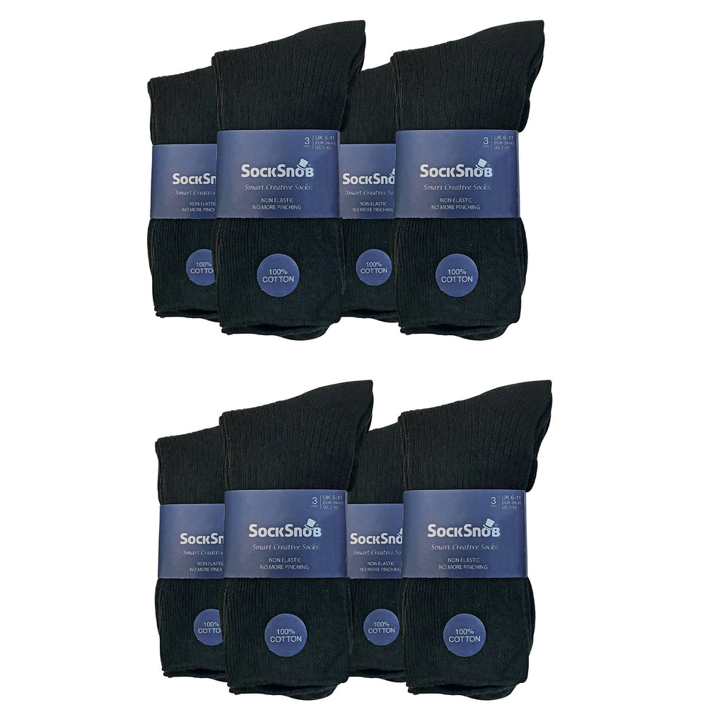 Sock Snob Mens Thin Soft 100% Cotton Non Elastic Dress Socks Multipack Options