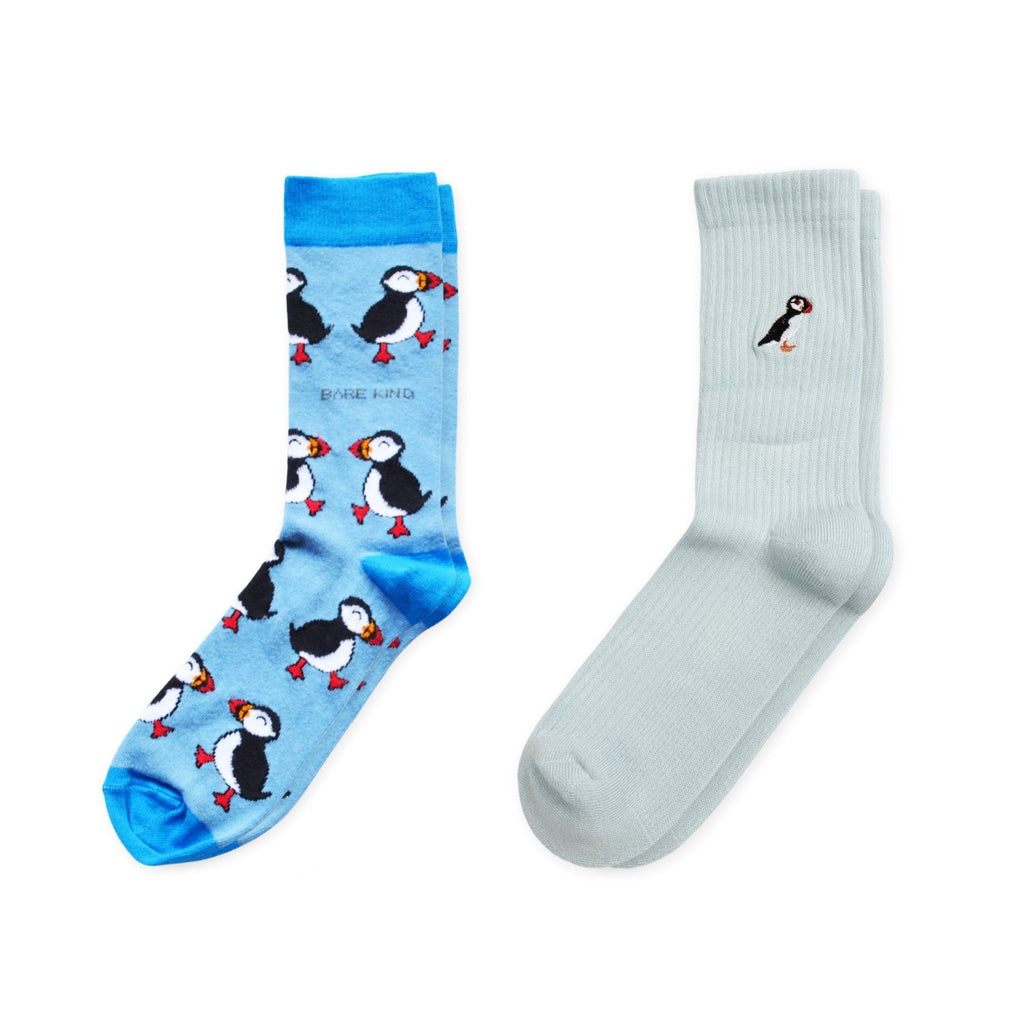 Bare Kind The Blue Puffin 2 Pack Bamboo Sock Set