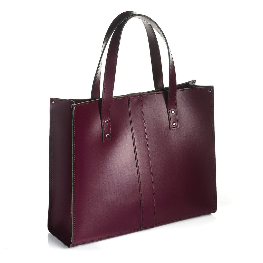 Zatchels Marsala Red Handmade Leather Shopper Bag
