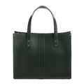 Zatchels Ivy Green Handmade Leather Shopper Bag front view