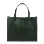 Zatchels Ivy Green Handmade Leather Shopper Bag front view