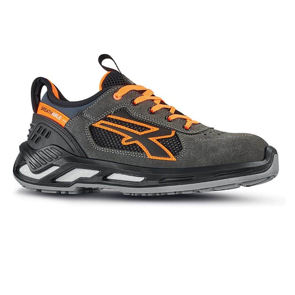 U-Power Ryder RS 20016 SRC ESD Red 360 Lightweight Safety Work Safety Trainers Grey / Orange