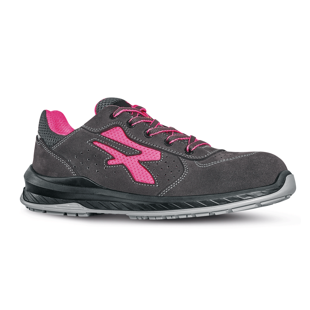 U-Power Tokyo ESD S1P SRC Composite Toe Cap Safety Work Safety Trainers Shoe Black / Pink