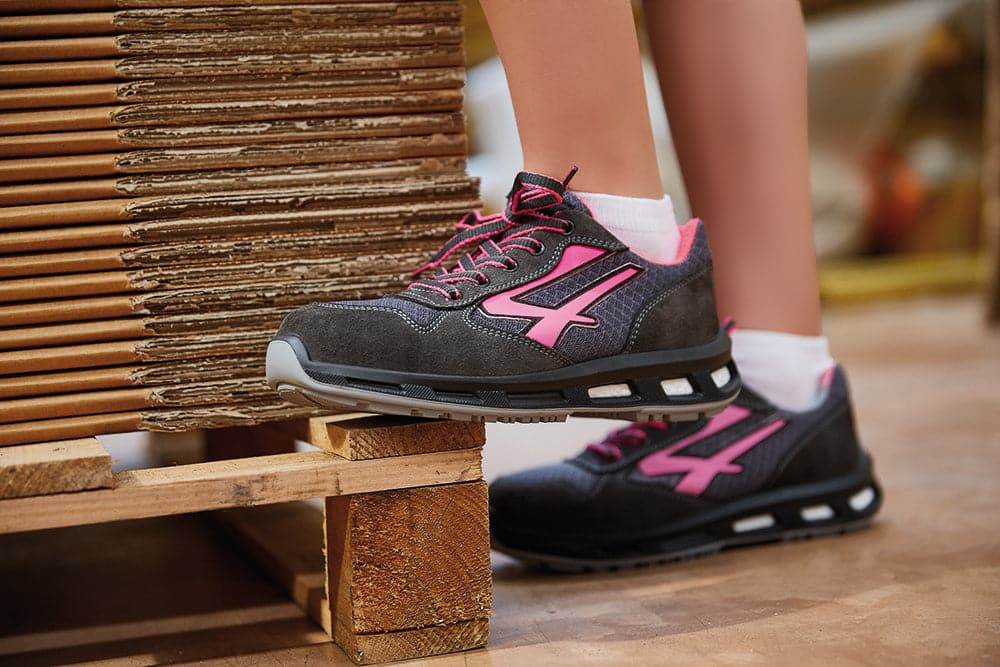 U-Power Verok ESD S1P SRC Safety Toe Cap Work Shoe Safety Trainers Black / Pink