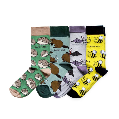 Bare Kind UK Forest Animals 4 Pack Bamboo Sock Set