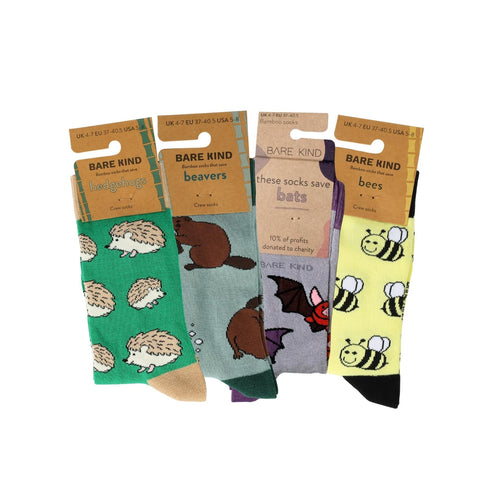 Bare Kind UK Forest Animals 4 Pack Bamboo Sock Set