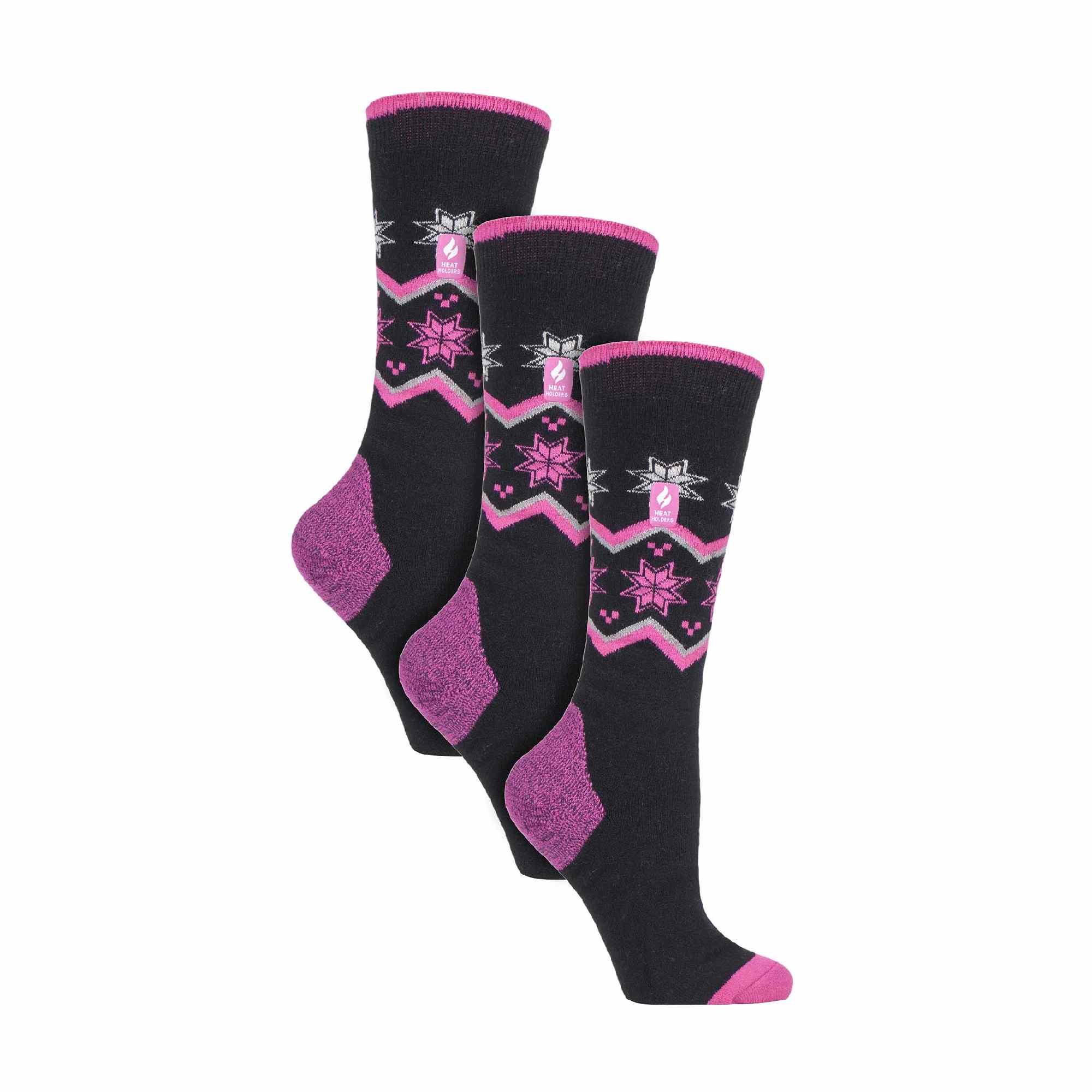 Sock Snob 3 Pack Womens Patterned Lightweight Thin 2.3 TOG Thermal Knee High Ski Socks
