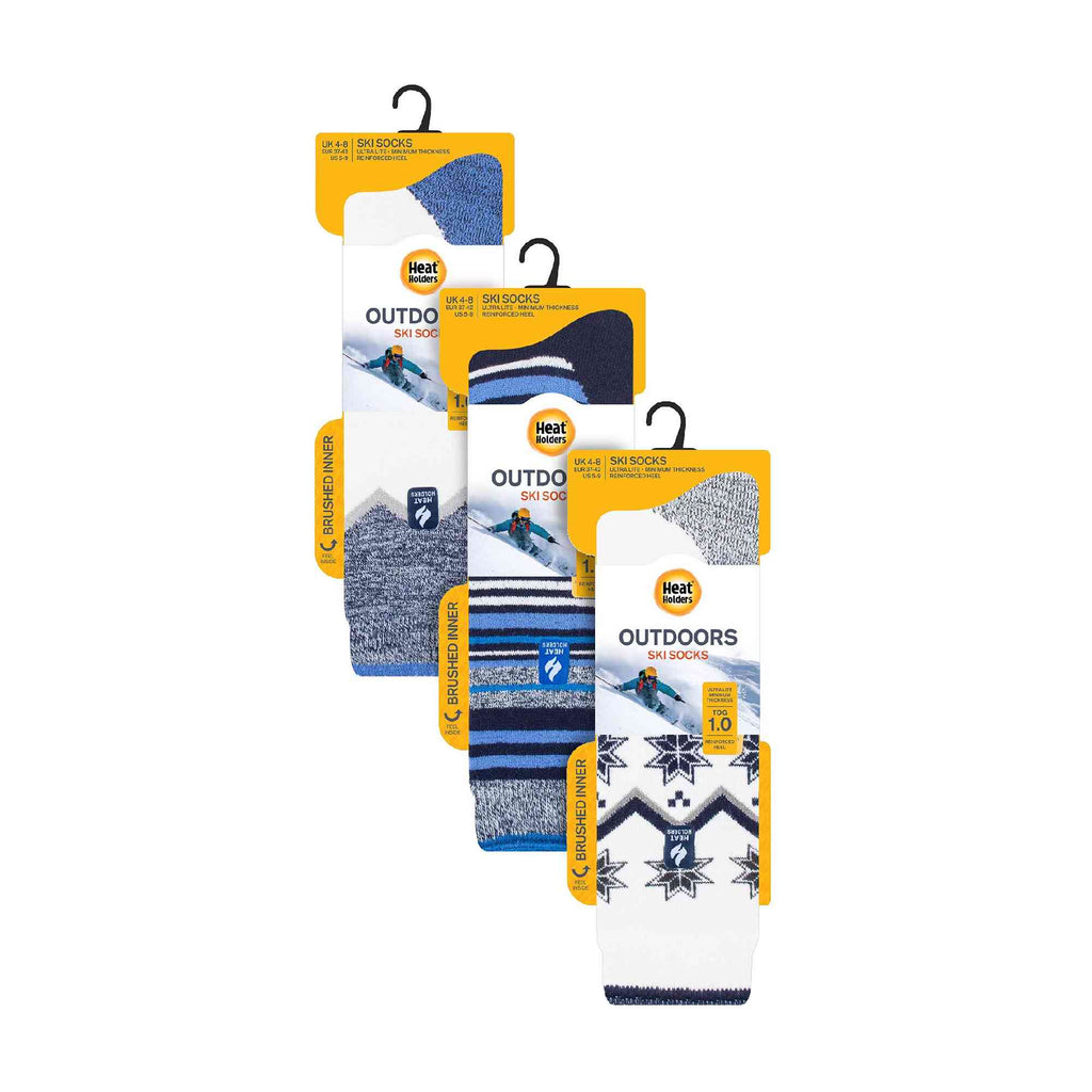 Heat Holders 3 Pair Multipack Ultra Lightweight Womens Thermal Ski Socks