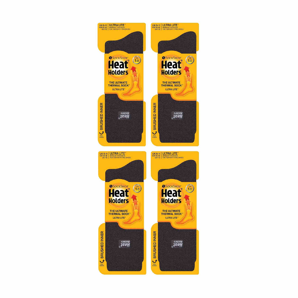 Heat Holders Mens Ultra Lite Extra Thin 1.0 TOG Casual Thermal Socks Multipack Options