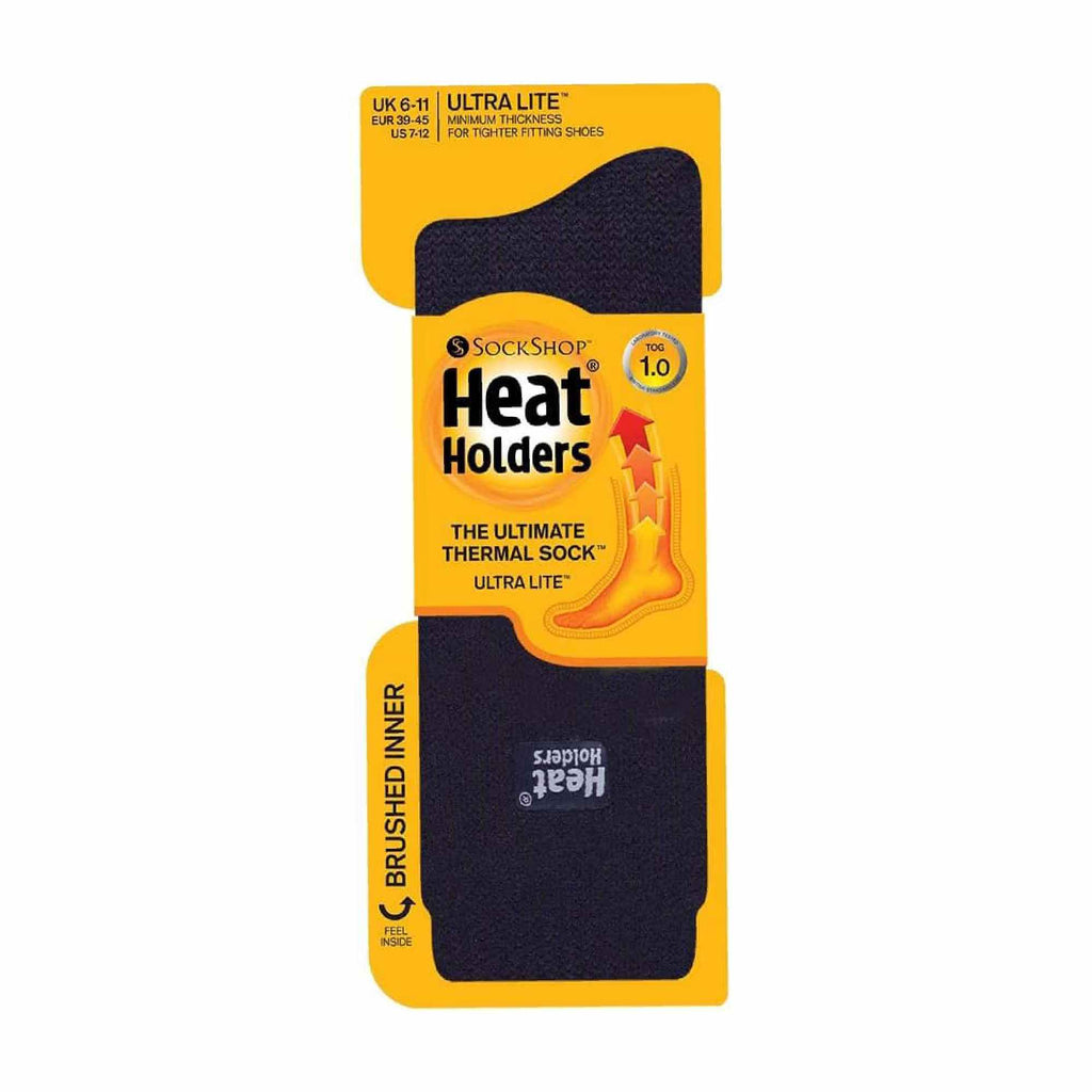 Heat Holders Mens Ultra Lite Extra Thin 1.0 TOG Casual Thermal Socks Multipack Options