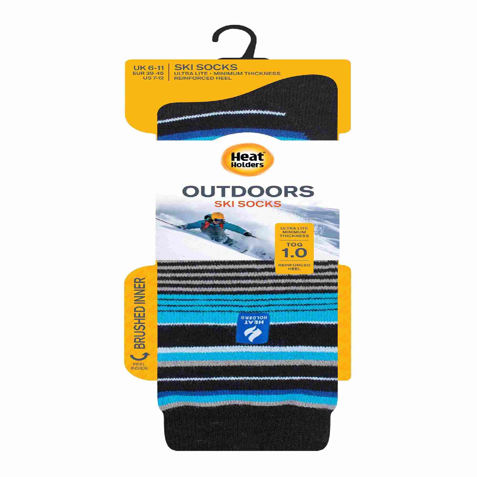 Heat Holders Mens Thin Warm Winter Knee High Lightweight Thermal Ski Socks
