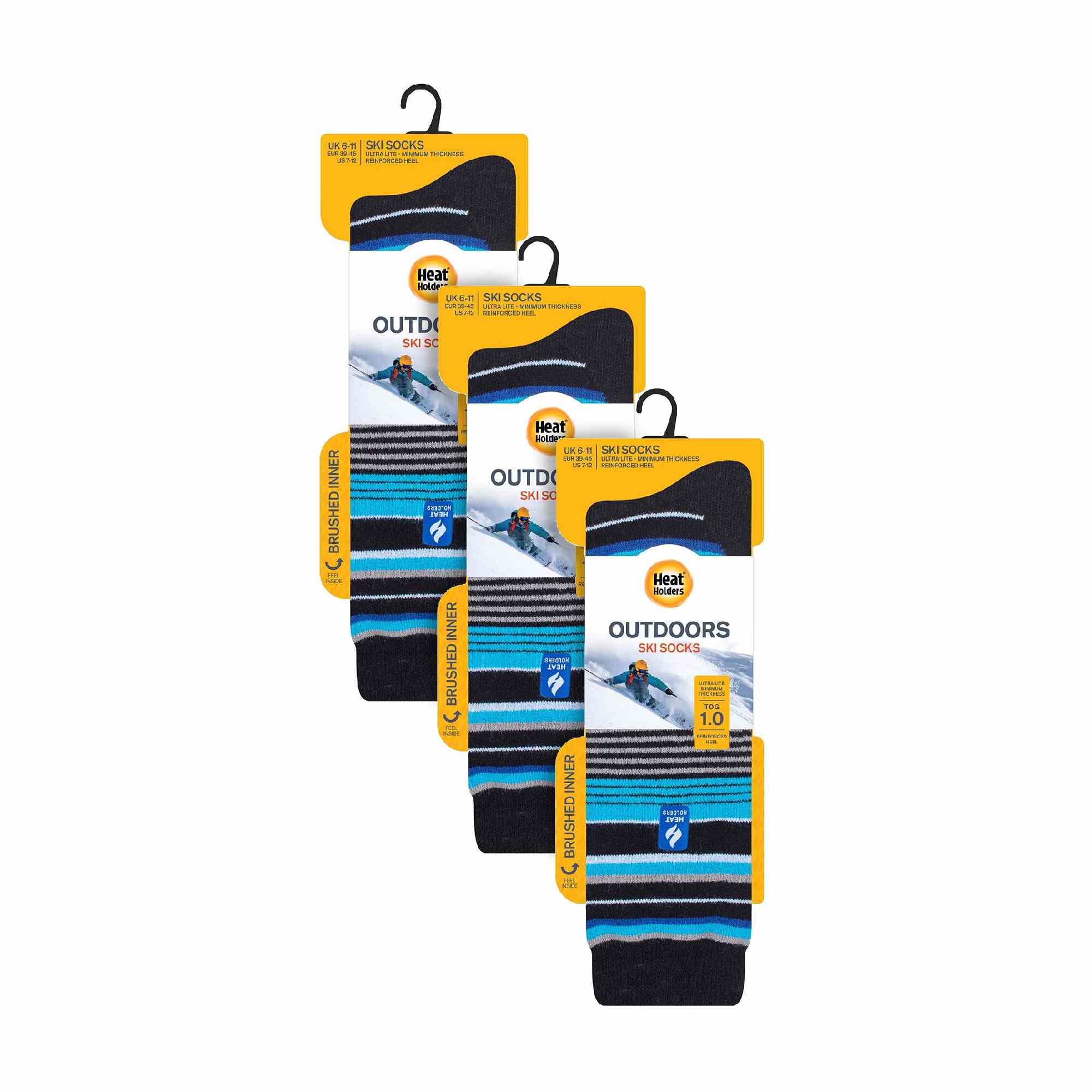 Sock Snob 3 Pack Mens Patterned Lightweight Thin 2.3 TOG Thermal Knee High Ski Socks