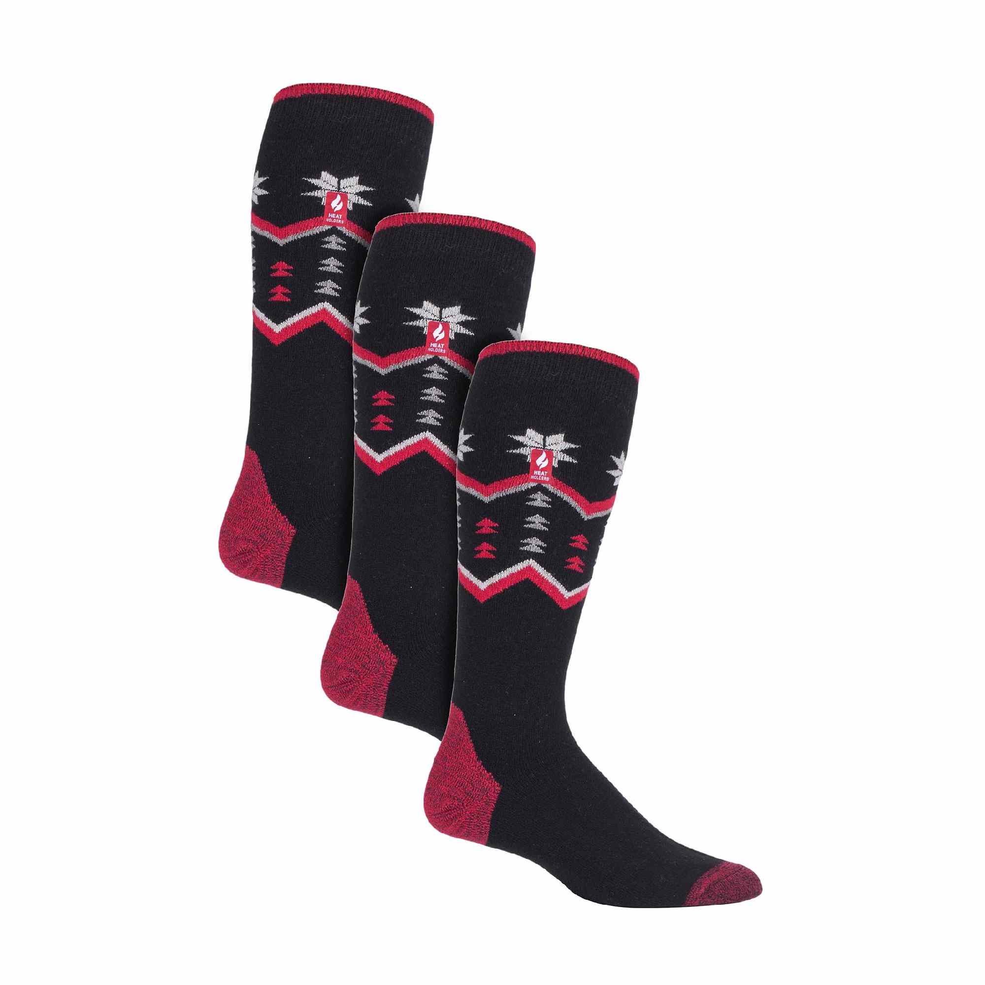Sock Snob 3 Pack Mens Patterned Lightweight Thin 2.3 TOG Thermal Knee High Ski Socks
