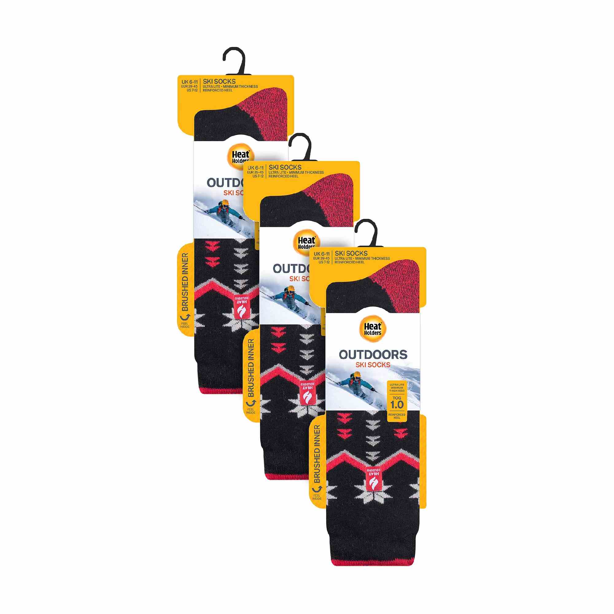 Sock Snob 3 Pack Mens Patterned Lightweight Thin 2.3 TOG Thermal Knee High Ski Socks