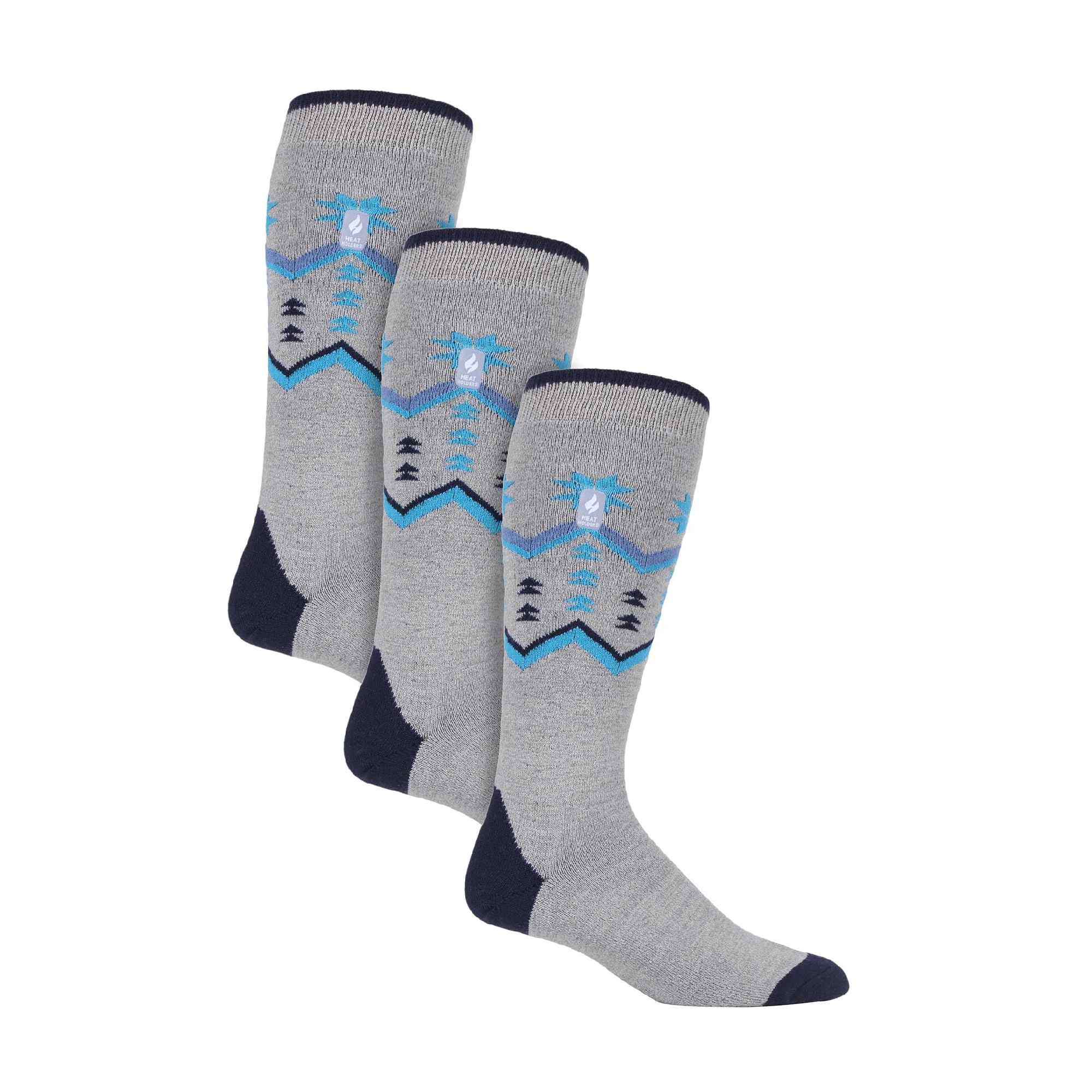 Sock Snob 3 Pack Mens Patterned Lightweight Thin 2.3 TOG Thermal Knee High Ski Socks