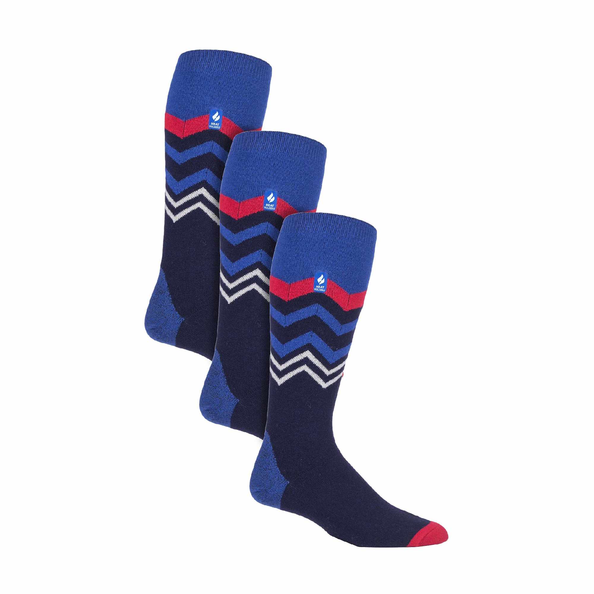 Sock Snob 3 Pack Mens Patterned Lightweight Thin 2.3 TOG Thermal Knee High Ski Socks