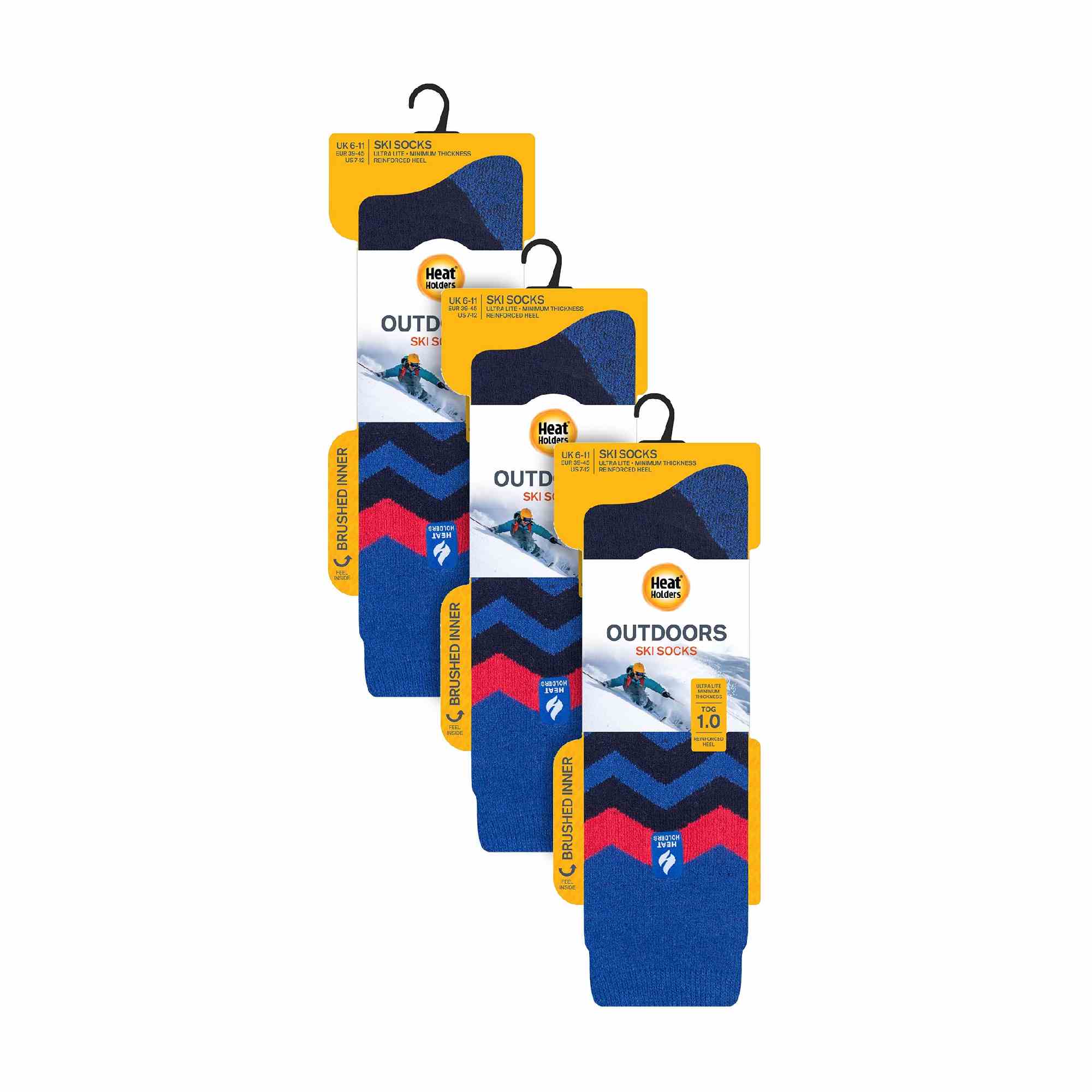 Sock Snob 3 Pack Mens Patterned Lightweight Thin 2.3 TOG Thermal Knee High Ski Socks