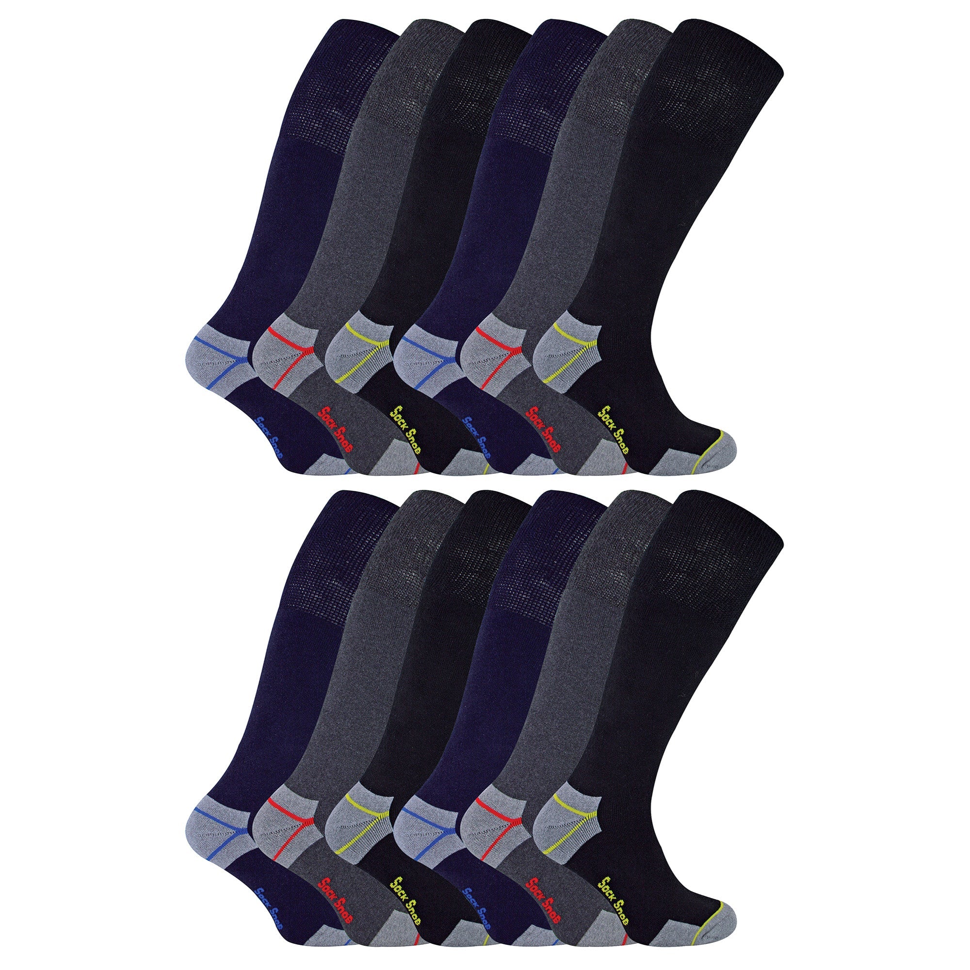 Sock Snob Mens Long Knee High Work Socks Multipack Options