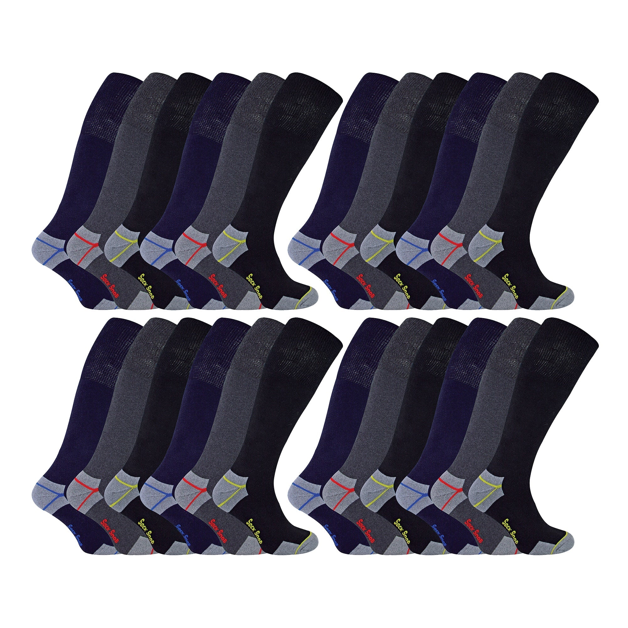Sock Snob Mens Long Knee High Work Socks Multipack Options