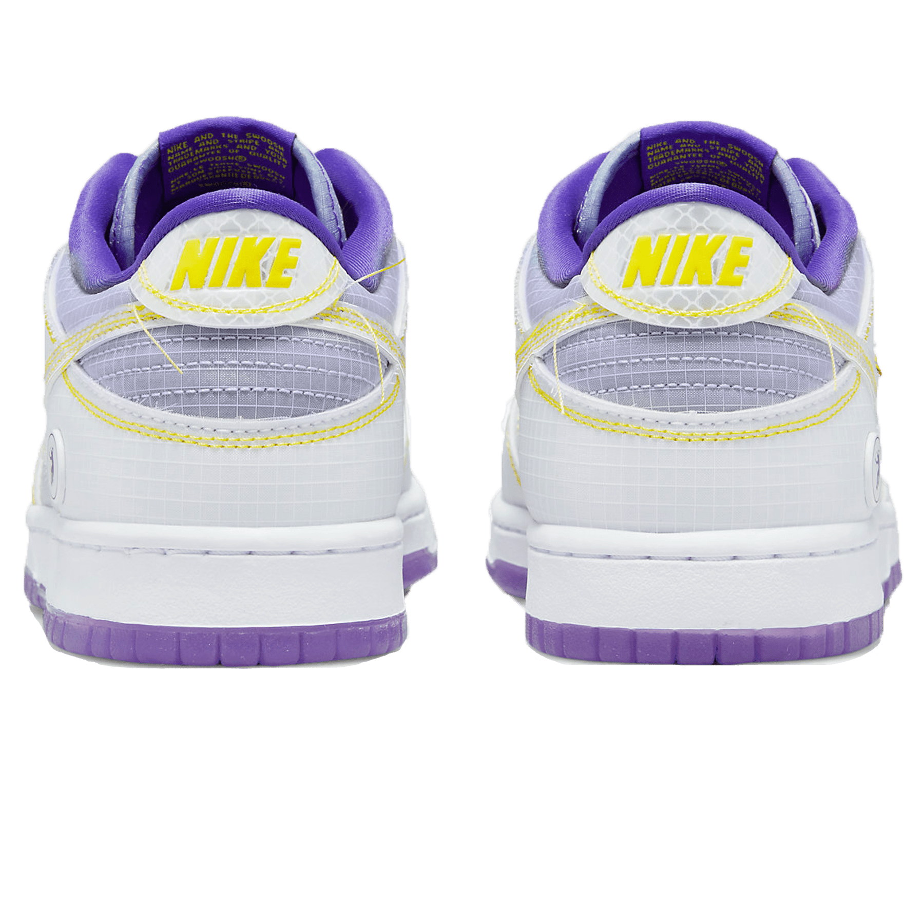 Union LA x Nike Dunk Low Court Purple trainers top view showing laces